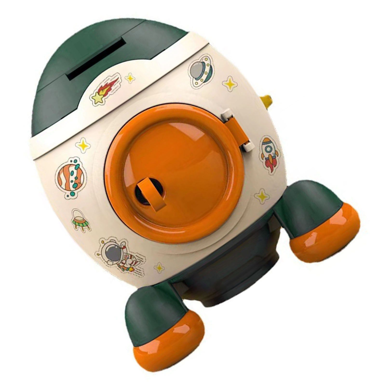 Cartoon Style Space Rocket Piggy Bank Money Bank Money Saving Jar Boys Girls view 2