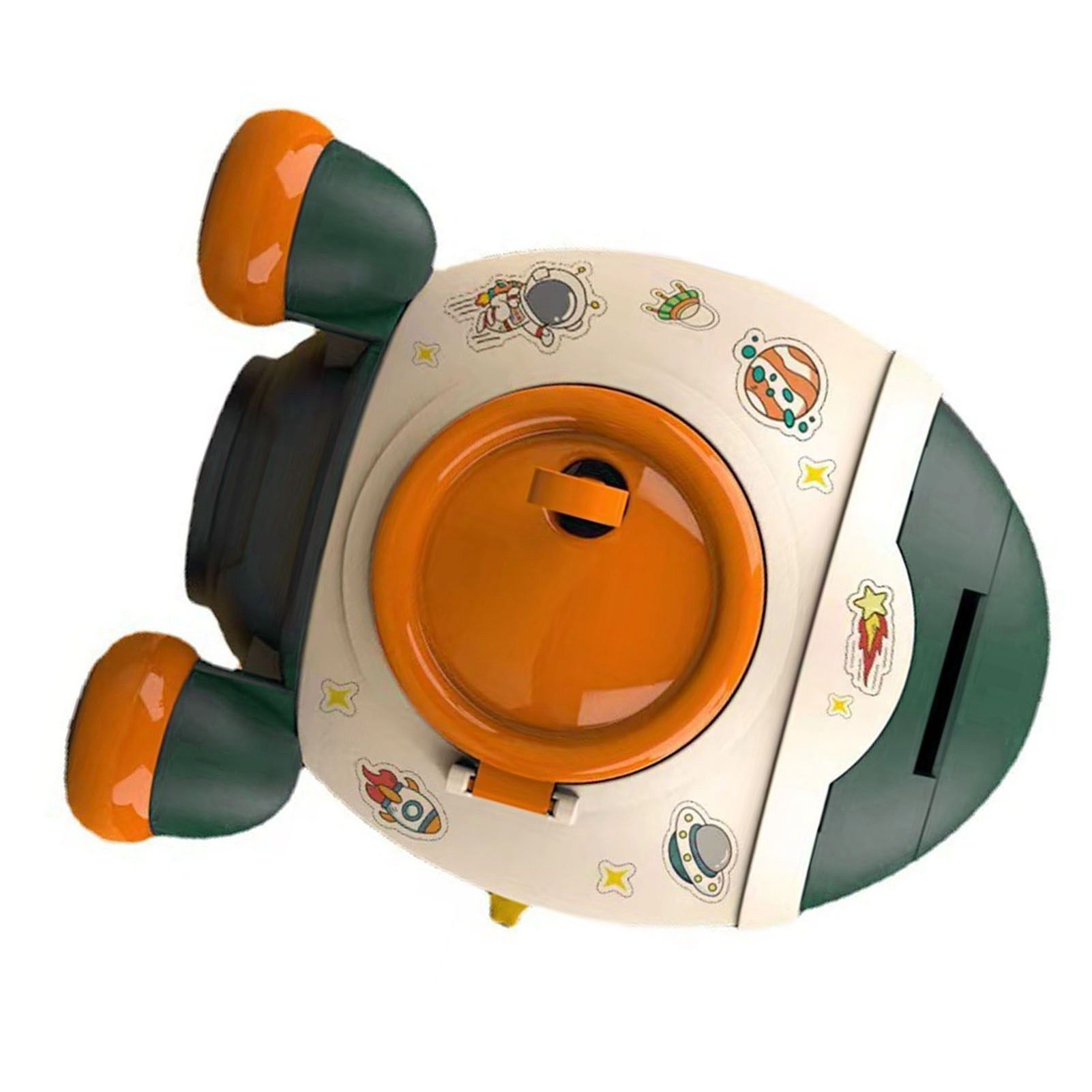 Cartoon Style Space Rocket Piggy Bank Money Bank Money Saving Jar Boys Girls view 3