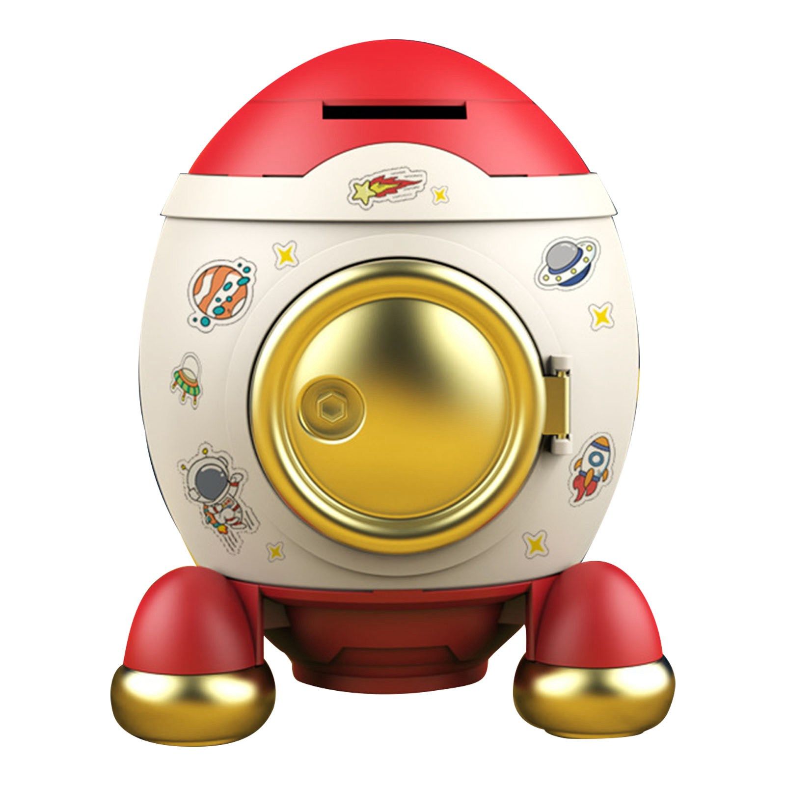 Cartoon Style Space Rocket Piggy Bank Money Bank Money Saving Jar Boys Girls