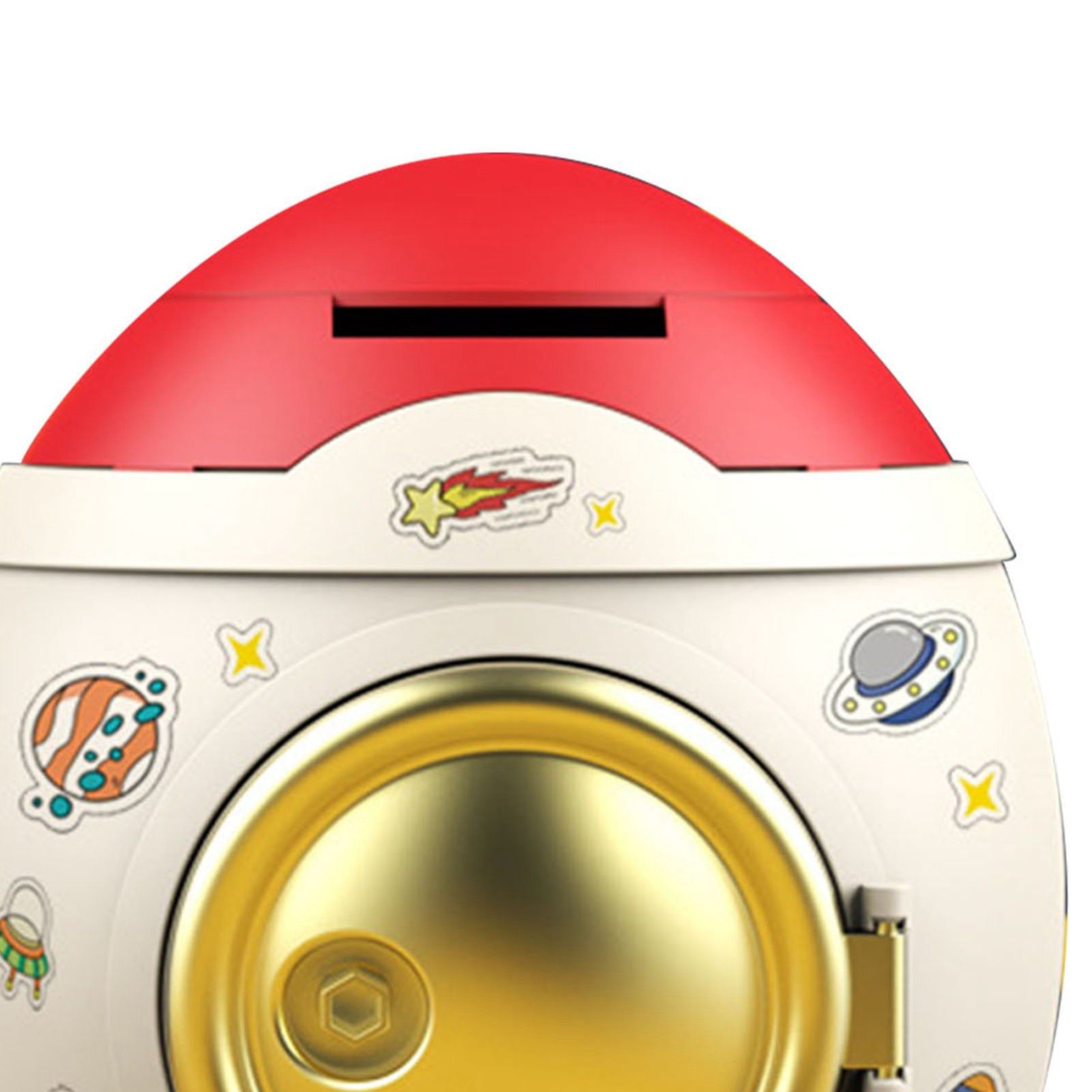 Cartoon Style Space Rocket Piggy Bank Money Bank Money Saving Jar Boys Girls view 8