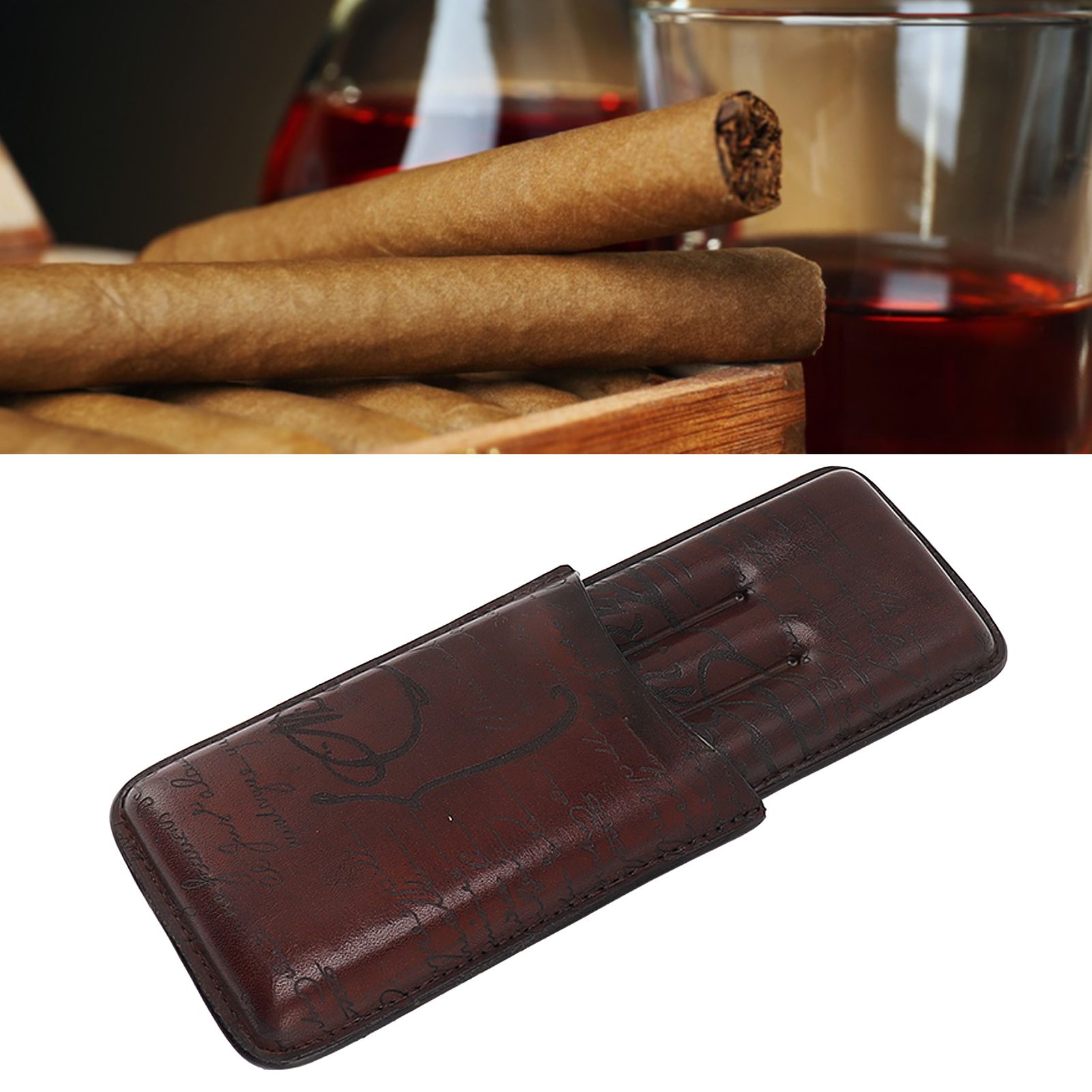 Leather Cigar Holder Travel Portable Soft Touch Elegant Breathable Cigar Case view 11
