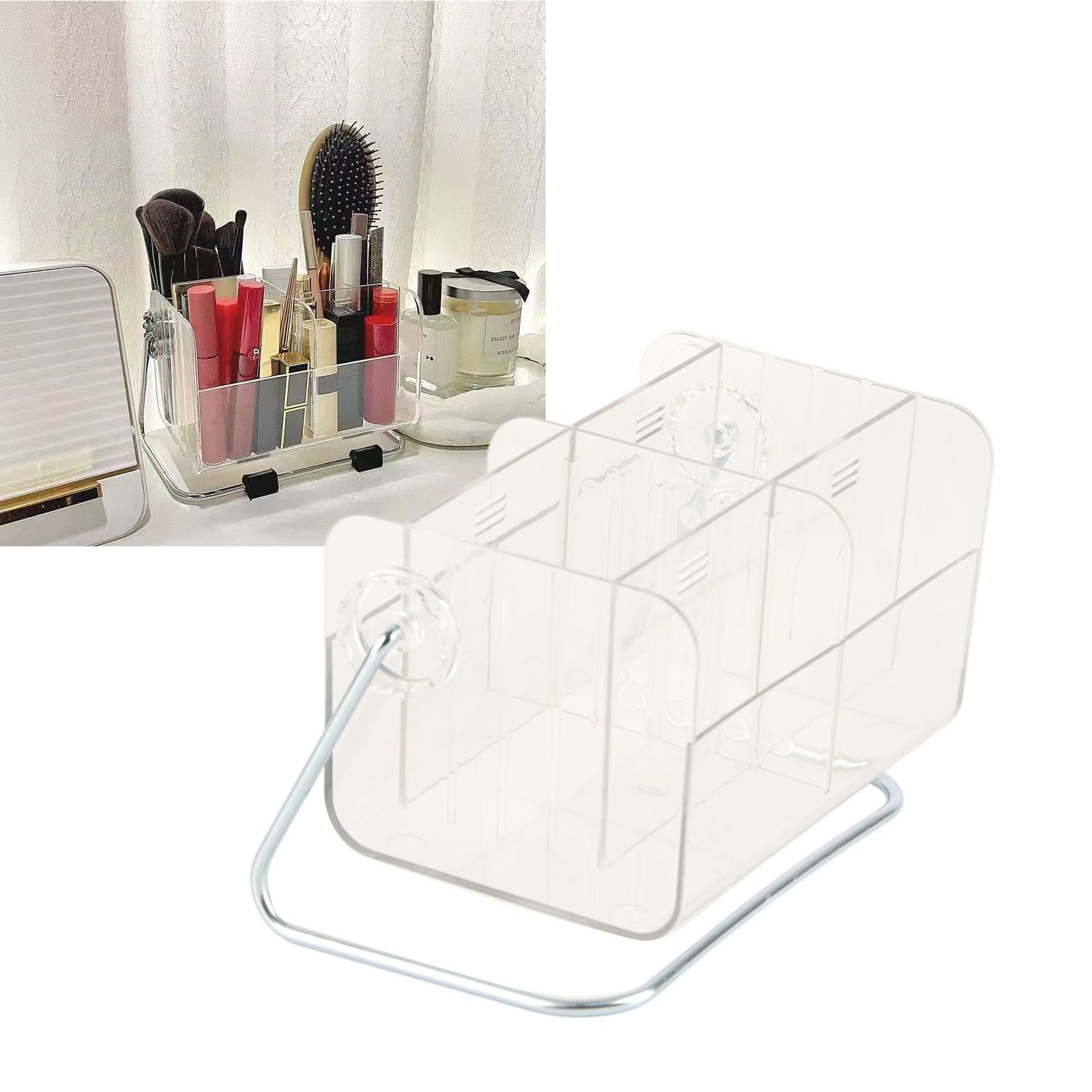 Clear Plastic Remote Control Holder Desk Organizer Transparent Mobile Phone view 5