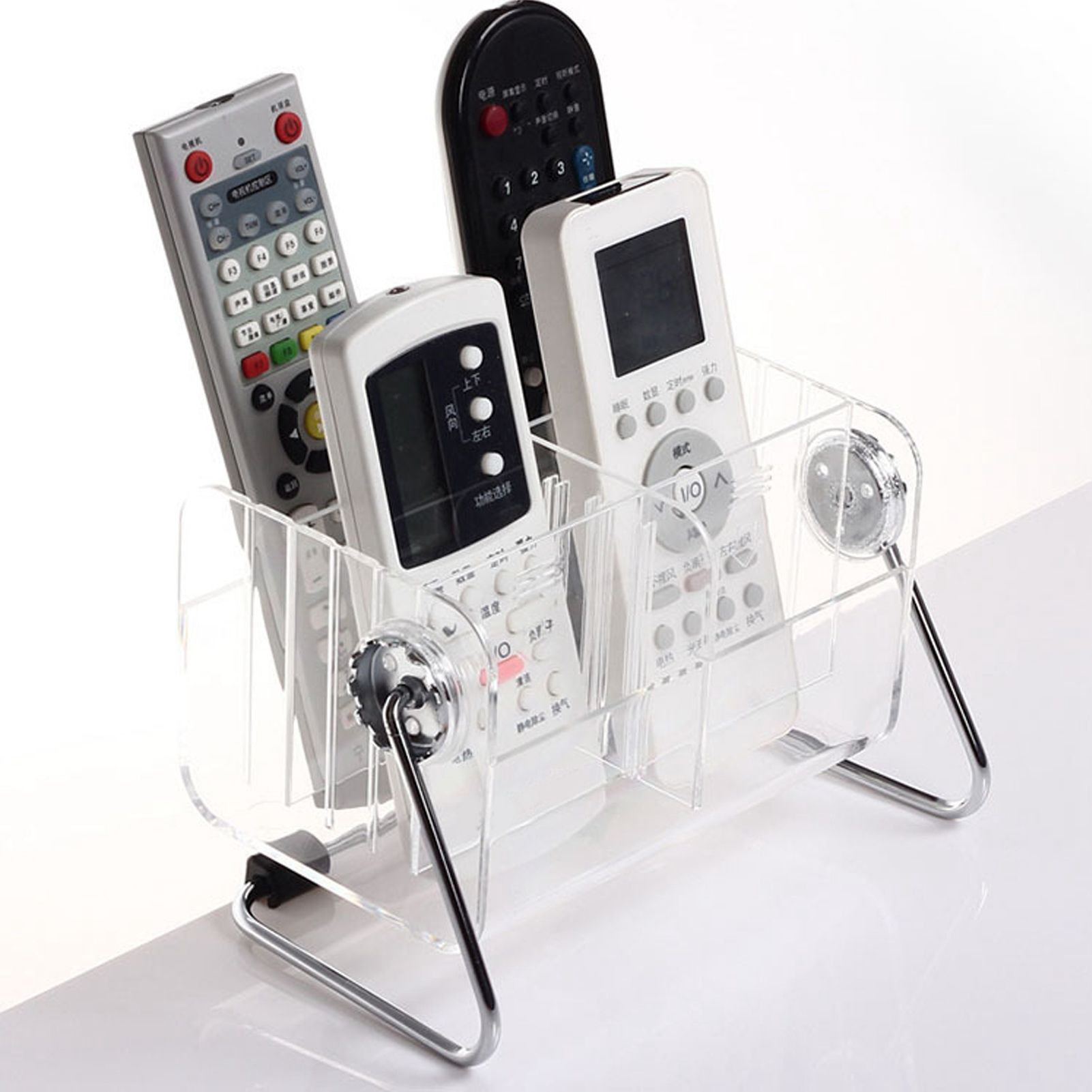 Clear Plastic Remote Control Holder Desk Organizer Transparent Mobile Phone view 6