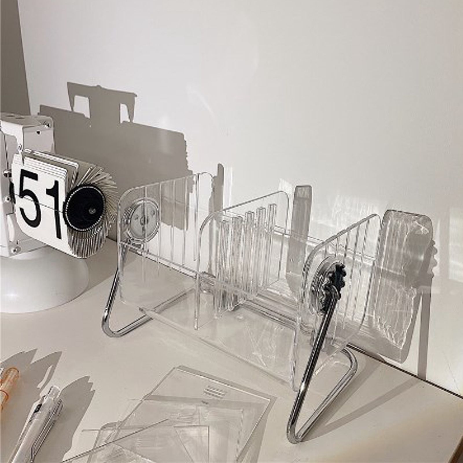 Clear Plastic Remote Control Holder Desk Organizer Transparent Mobile Phone view 10