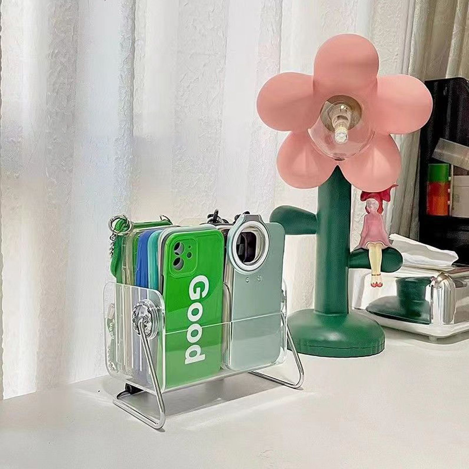 Clear Plastic Remote Control Holder Desk Organizer Transparent Mobile Phone view 11