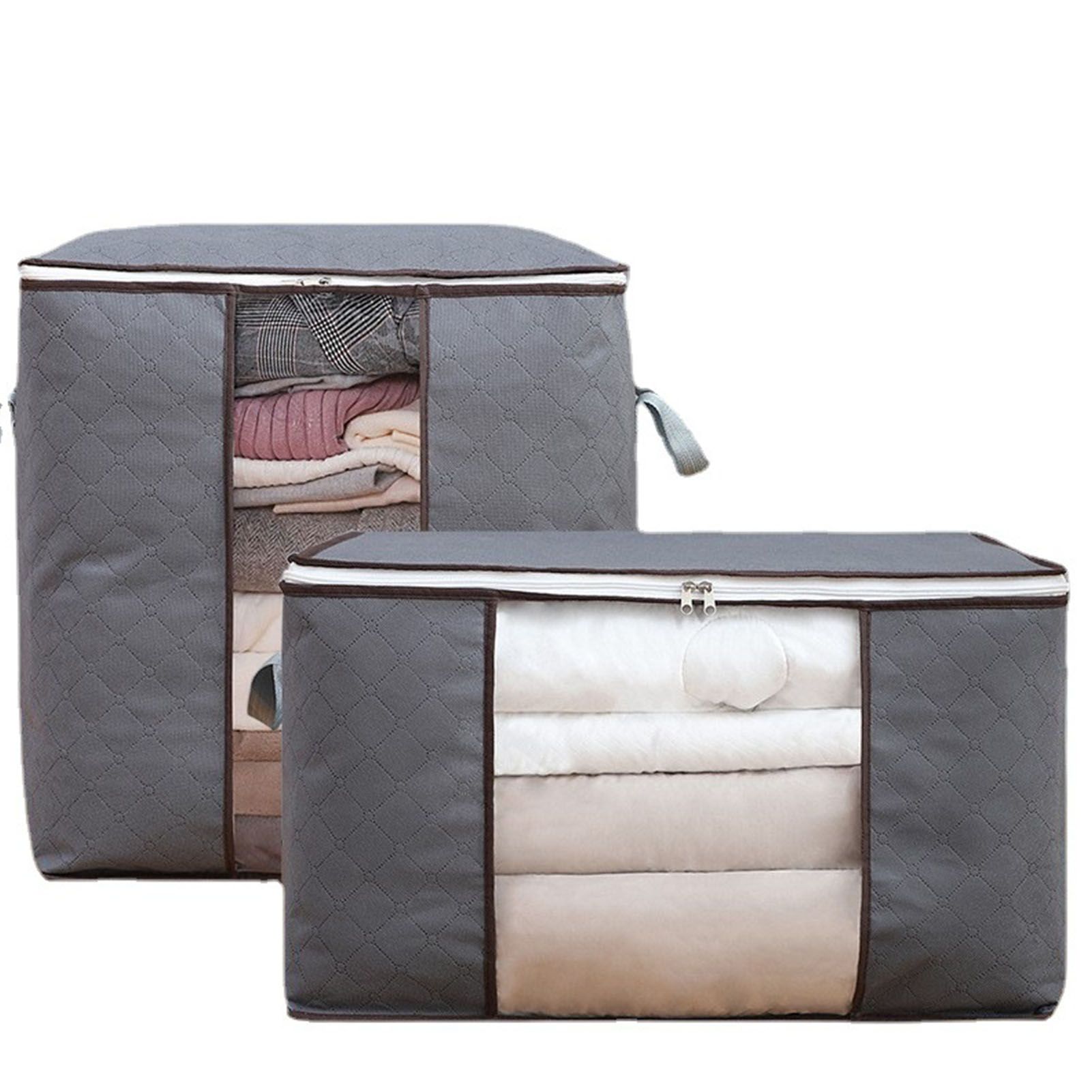 4Pcs Gray Quilt Storage Bag Organizer Large Capacity Breathable House Moving view 6