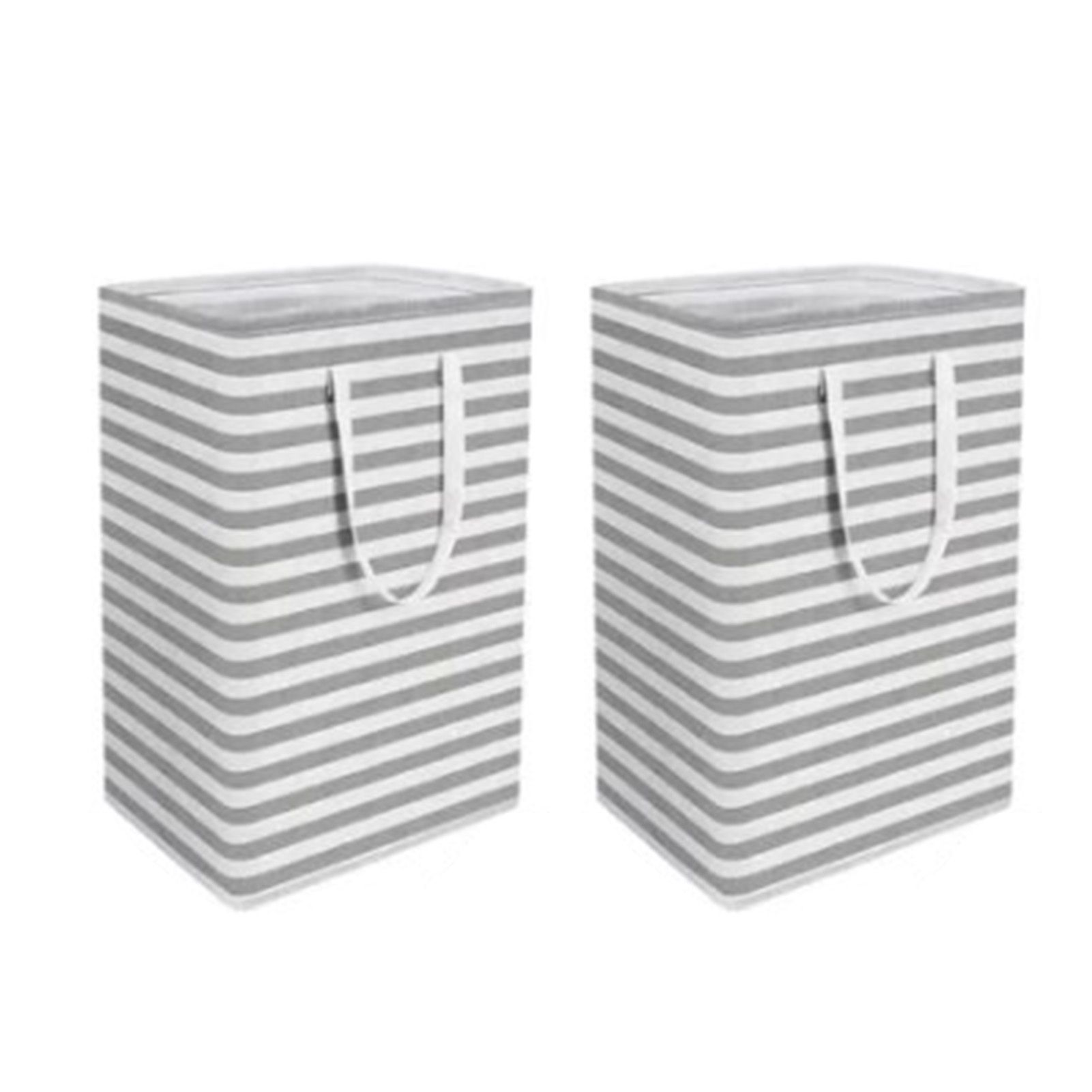 2PCS Laundry Basket Reinforced Long Handle Precise Stitching Foldable Cloth view 2