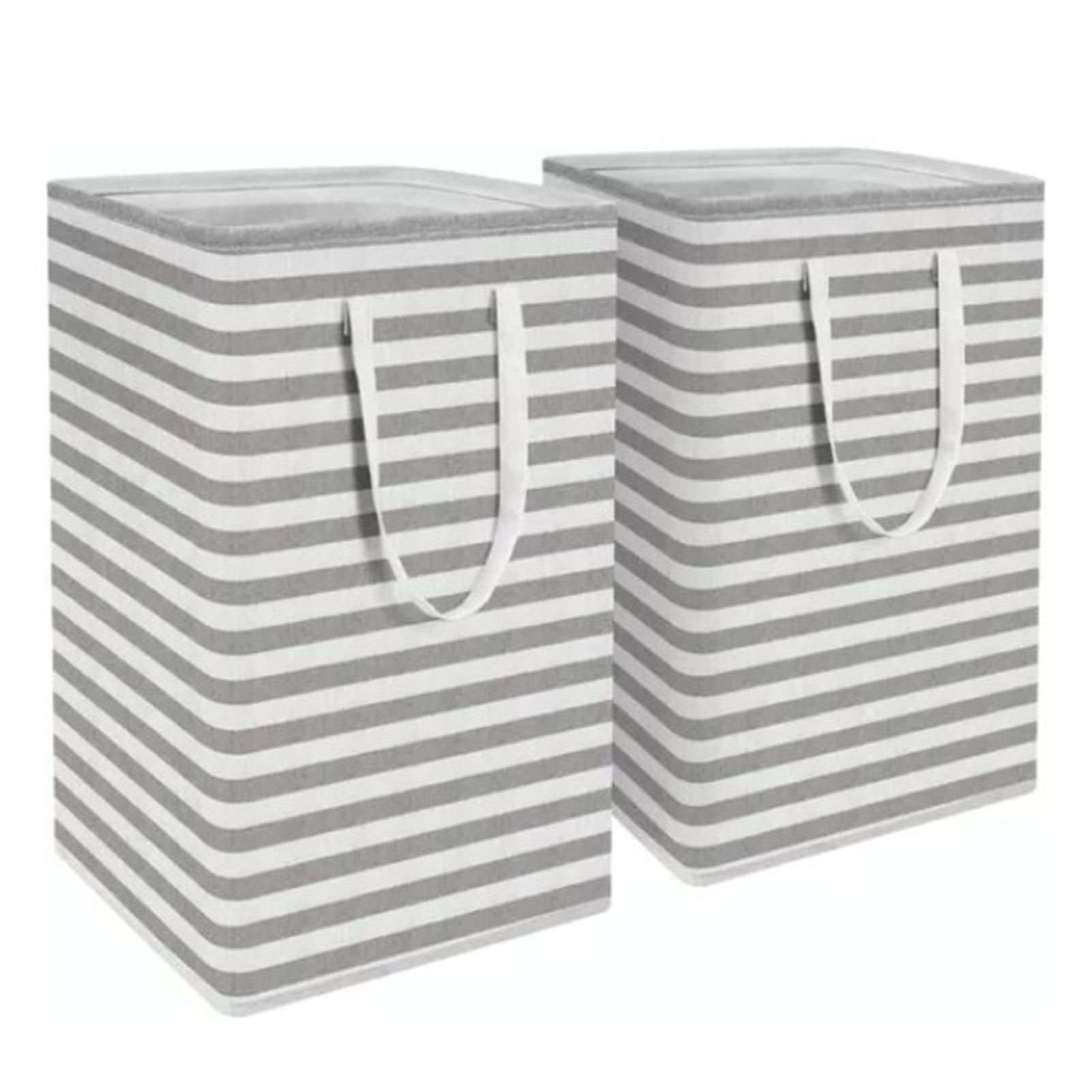2PCS Laundry Basket Reinforced Long Handle Precise Stitching Foldable Cloth view 4