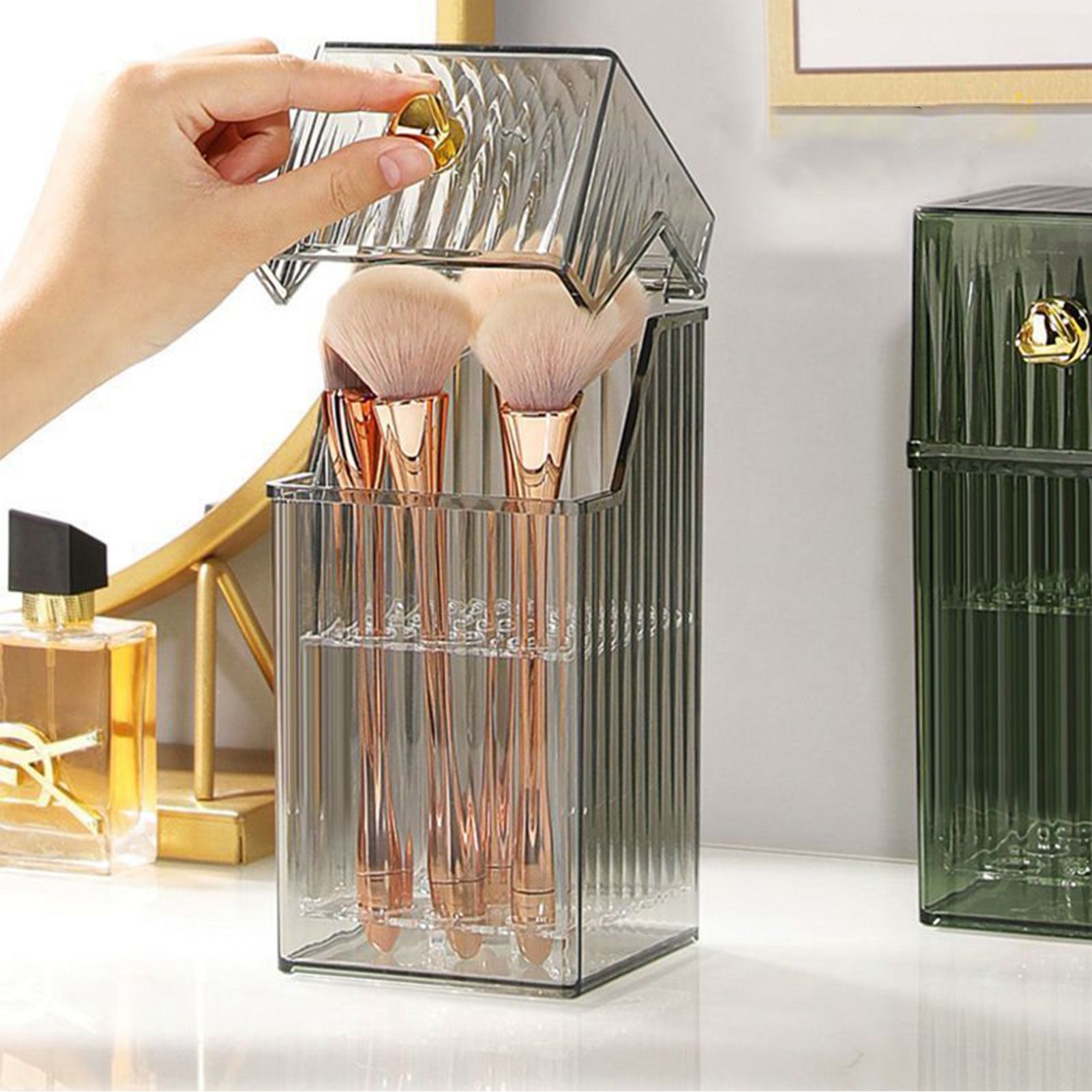 Cosmetic Brush Storage Box Luxurious Makeup Organizer Light Luxury Makeup view 5