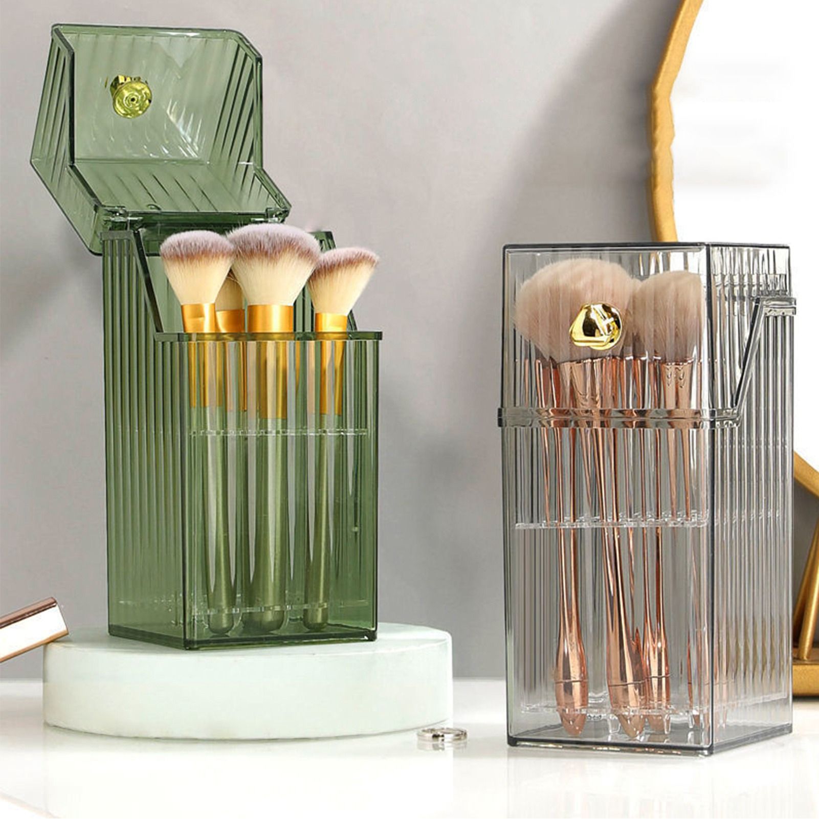 Cosmetic Brush Storage Box Luxurious Makeup Organizer Light Luxury Makeup view 6
