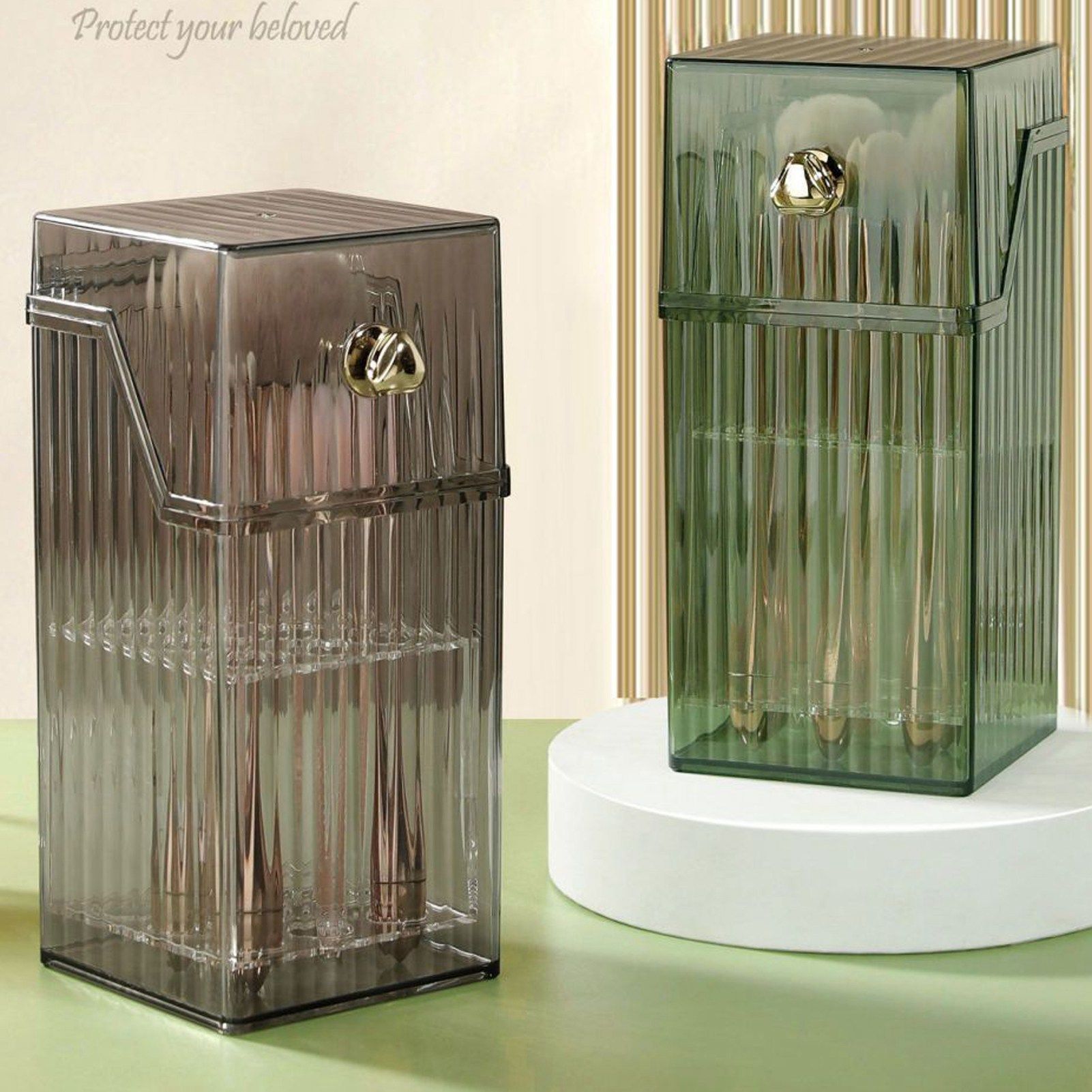 Cosmetic Brush Storage Box Luxurious Makeup Organizer Light Luxury Makeup view 12