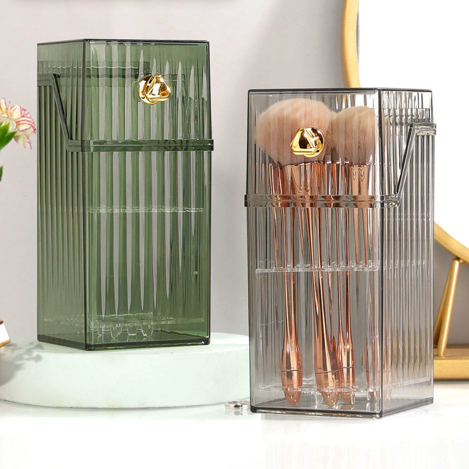 Cosmetic Brush Storage Box Luxurious Makeup Organizer Light Luxury Makeup view 13