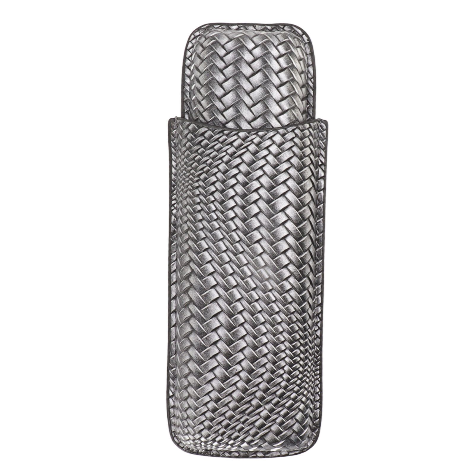 Cigar Case Holder Elegant Vintage Style Woven Pattern Leather Portable 2 view 4
