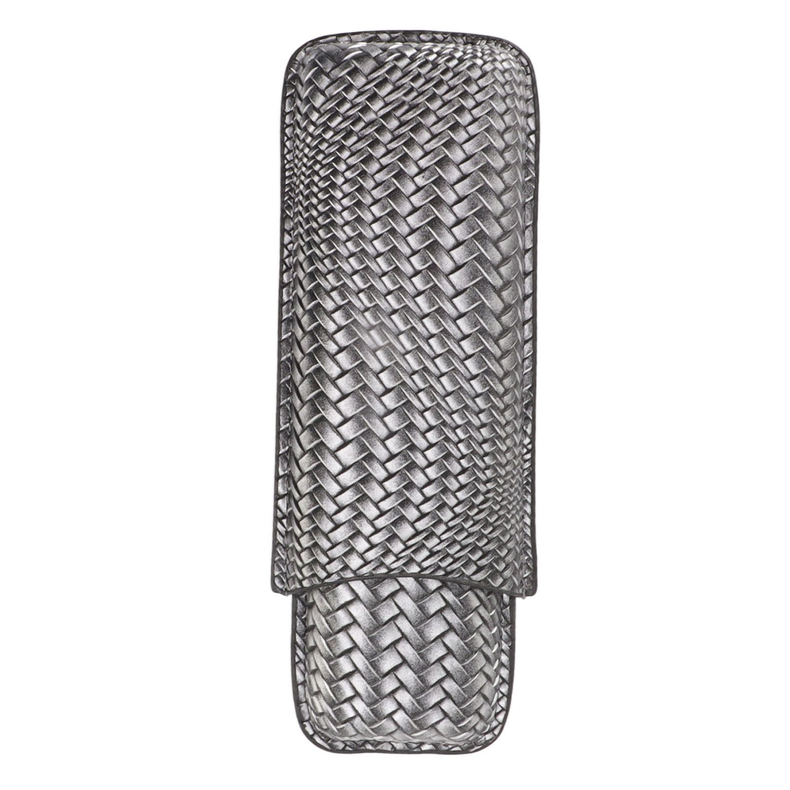 Cigar Case Holder Elegant Vintage Style Woven Pattern Leather Portable 2 view 8