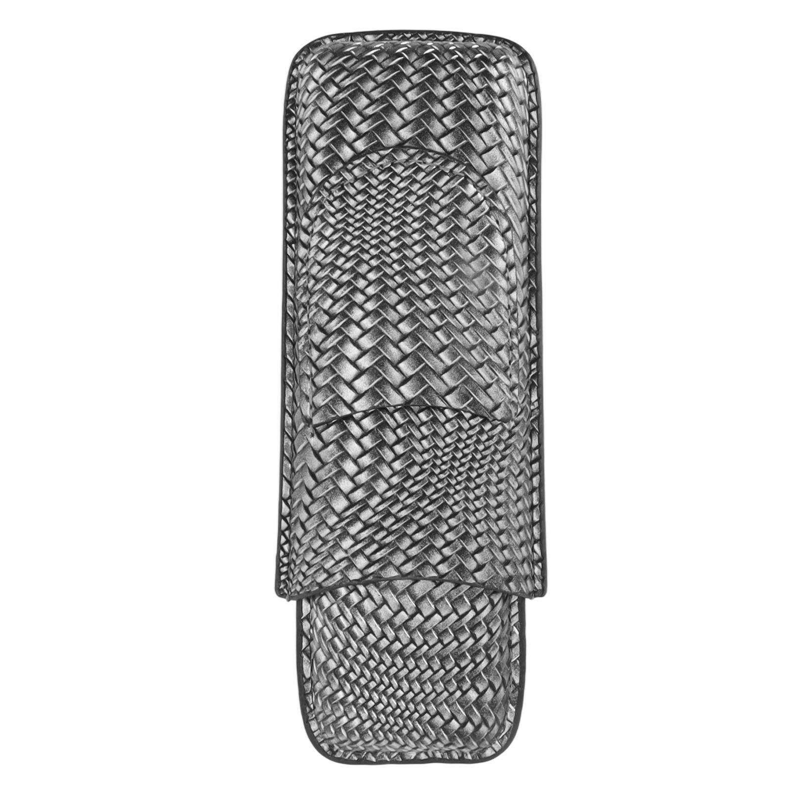 Cigar Case Holder Elegant Vintage Style Woven Pattern Leather Portable 2 view 9