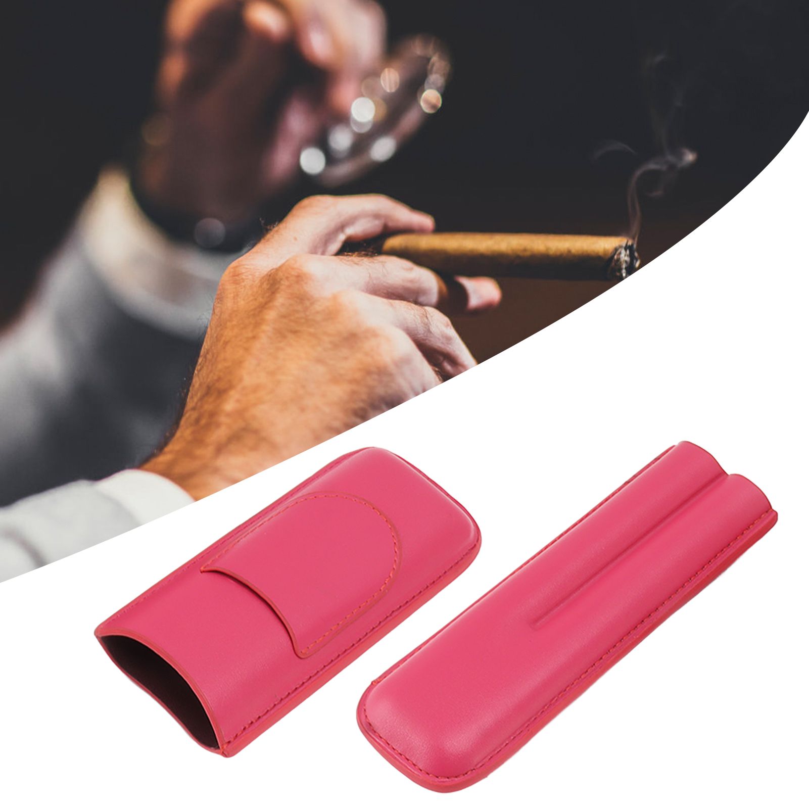 Cigar Case Elegant Vintage Hand Crafted Slim Portable 2 Fingers Cigar Holder view 11