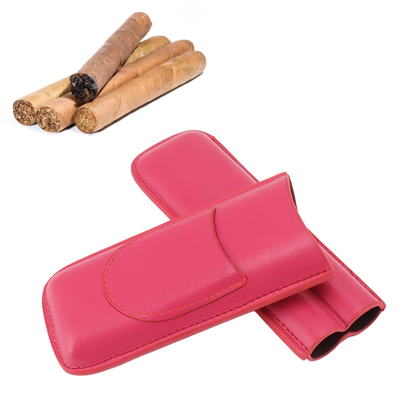 Cigar Case Elegant Vintage Hand Crafted Slim Portable 2 Fingers Cigar Holder view 12