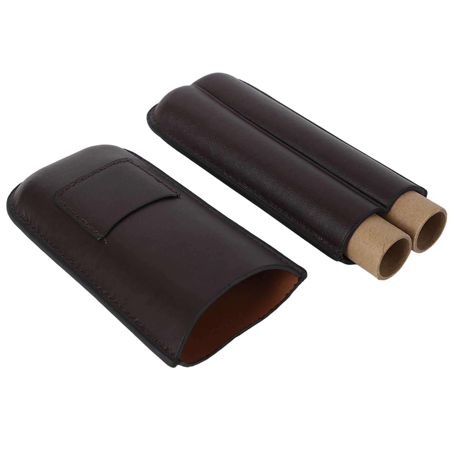 2 Finger Travel Cigar Holder Wearproof Portable Fashion Ventilate Leather view 2