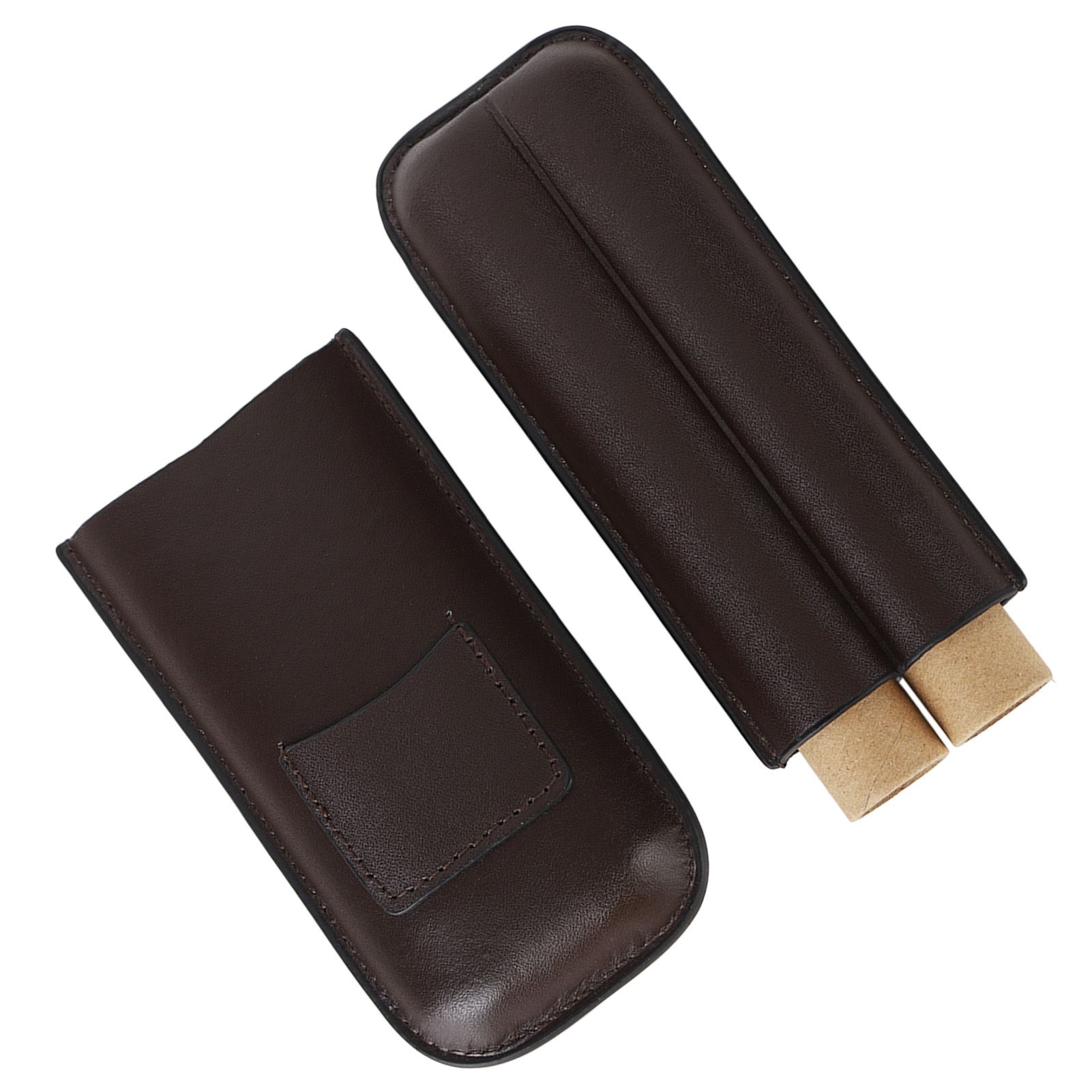 2 Finger Travel Cigar Holder Wearproof Portable Fashion Ventilate Leather view 8