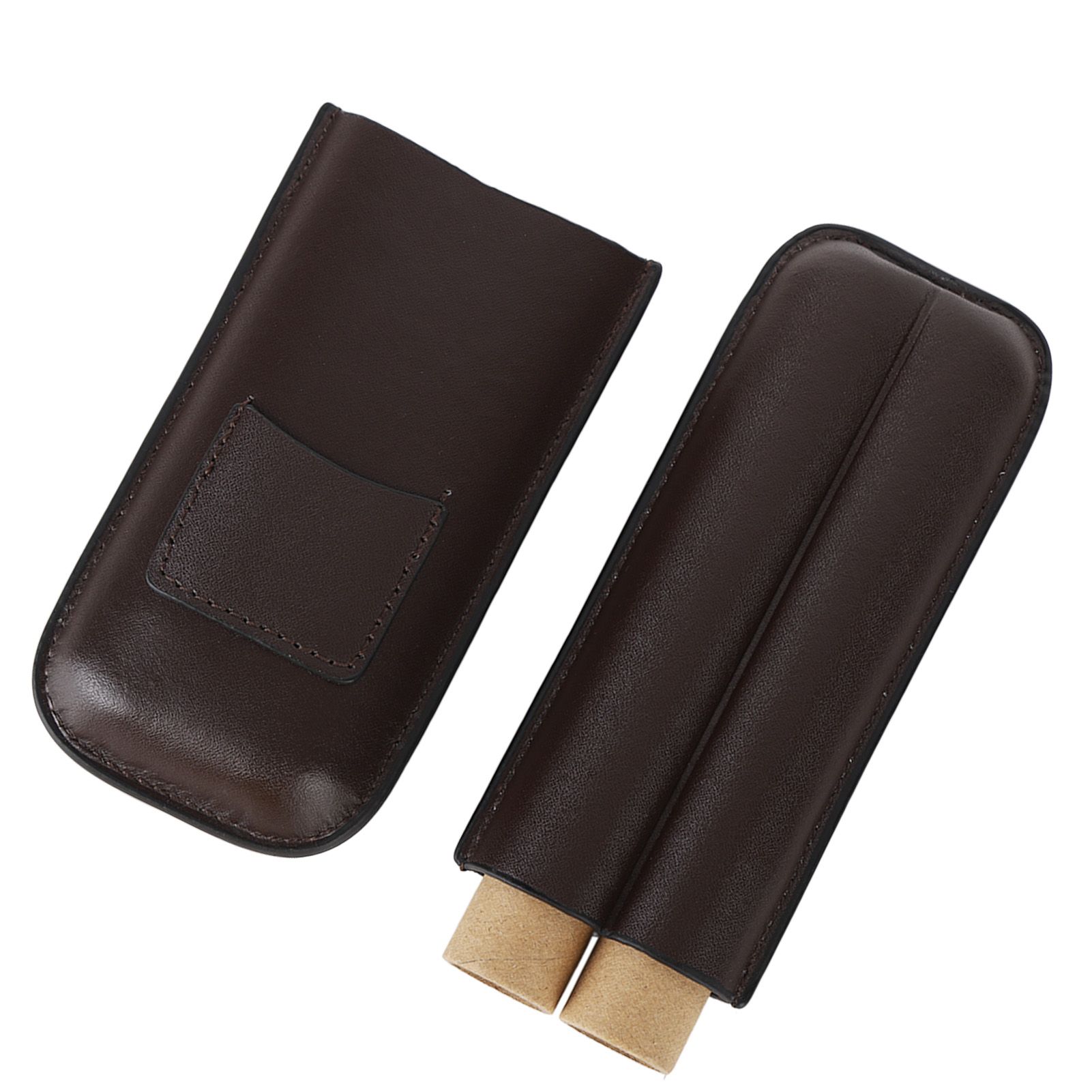 2 Finger Travel Cigar Holder Wearproof Portable Fashion Ventilate Leather view 9