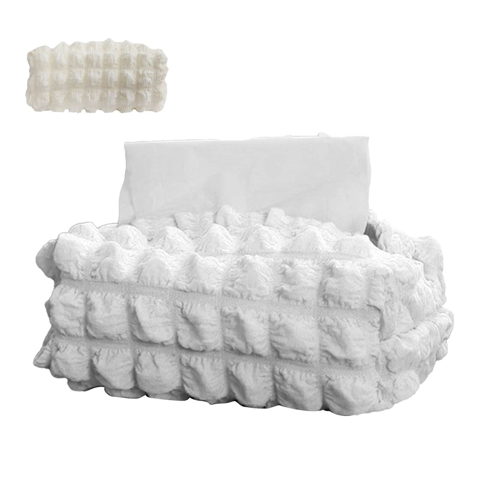 Tissue Box Cover Bag Polyester Cotton Bubble Yarn Decorative Tissue Bag view 4