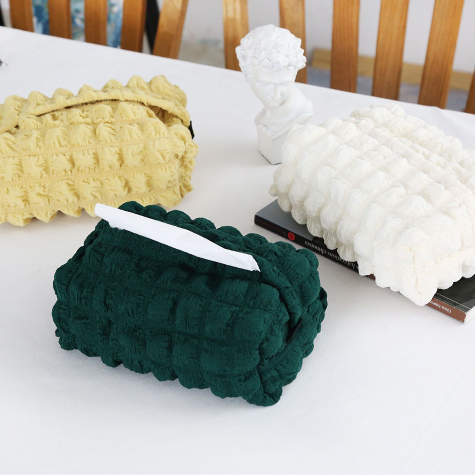 Tissue Box Cover Bag Polyester Cotton Bubble Yarn Decorative Tissue Bag view 13