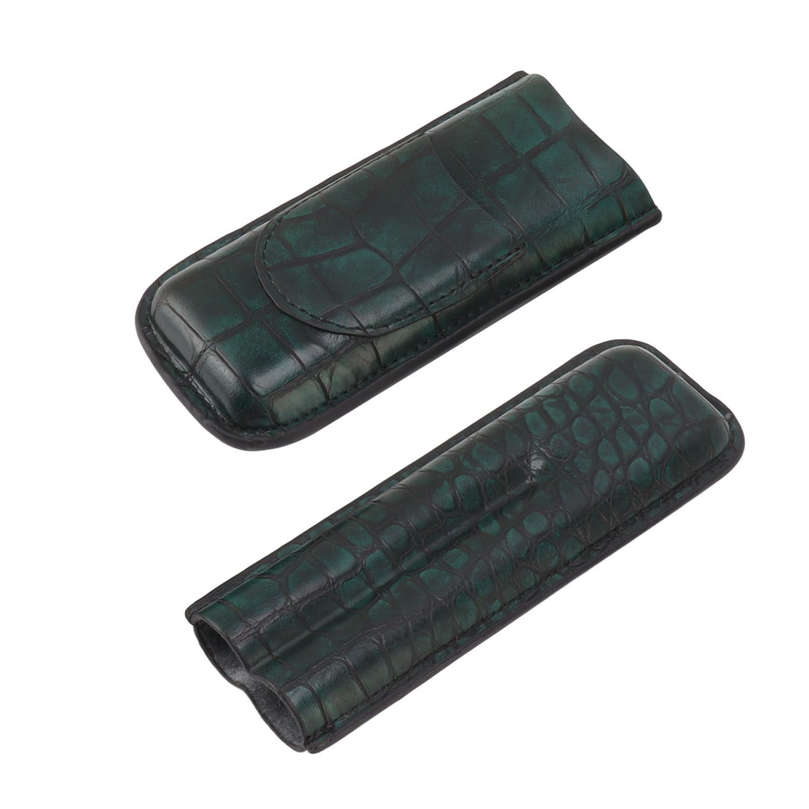 2 Finger Cigar Case Waterproof Portable Artificial Leather Cigar Case Box for view 2