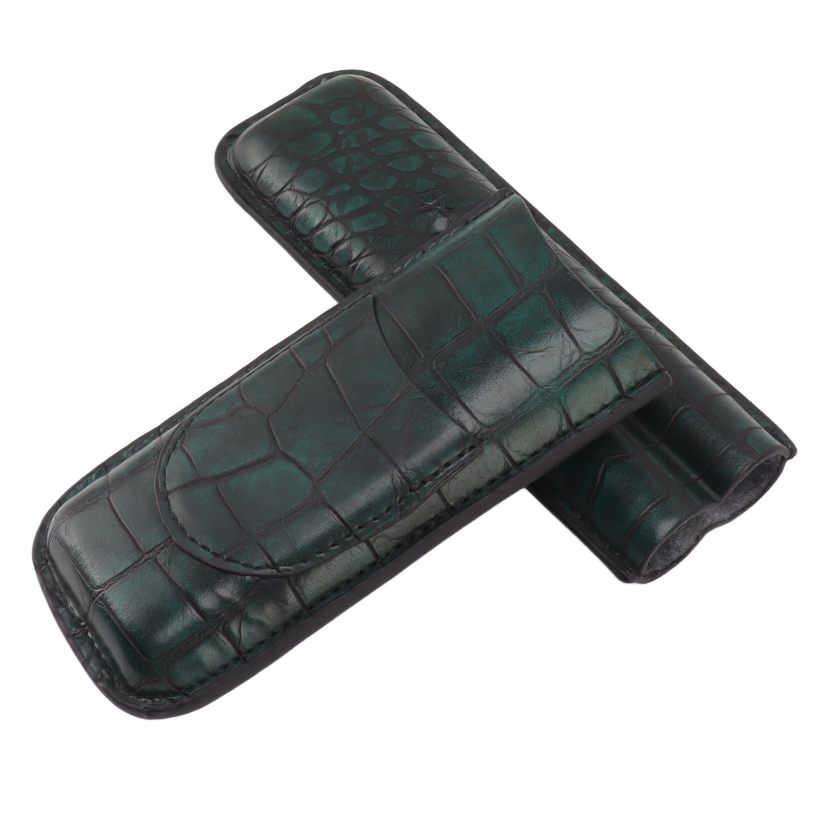 2 Finger Cigar Case Waterproof Portable Artificial Leather Cigar Case Box for view 3
