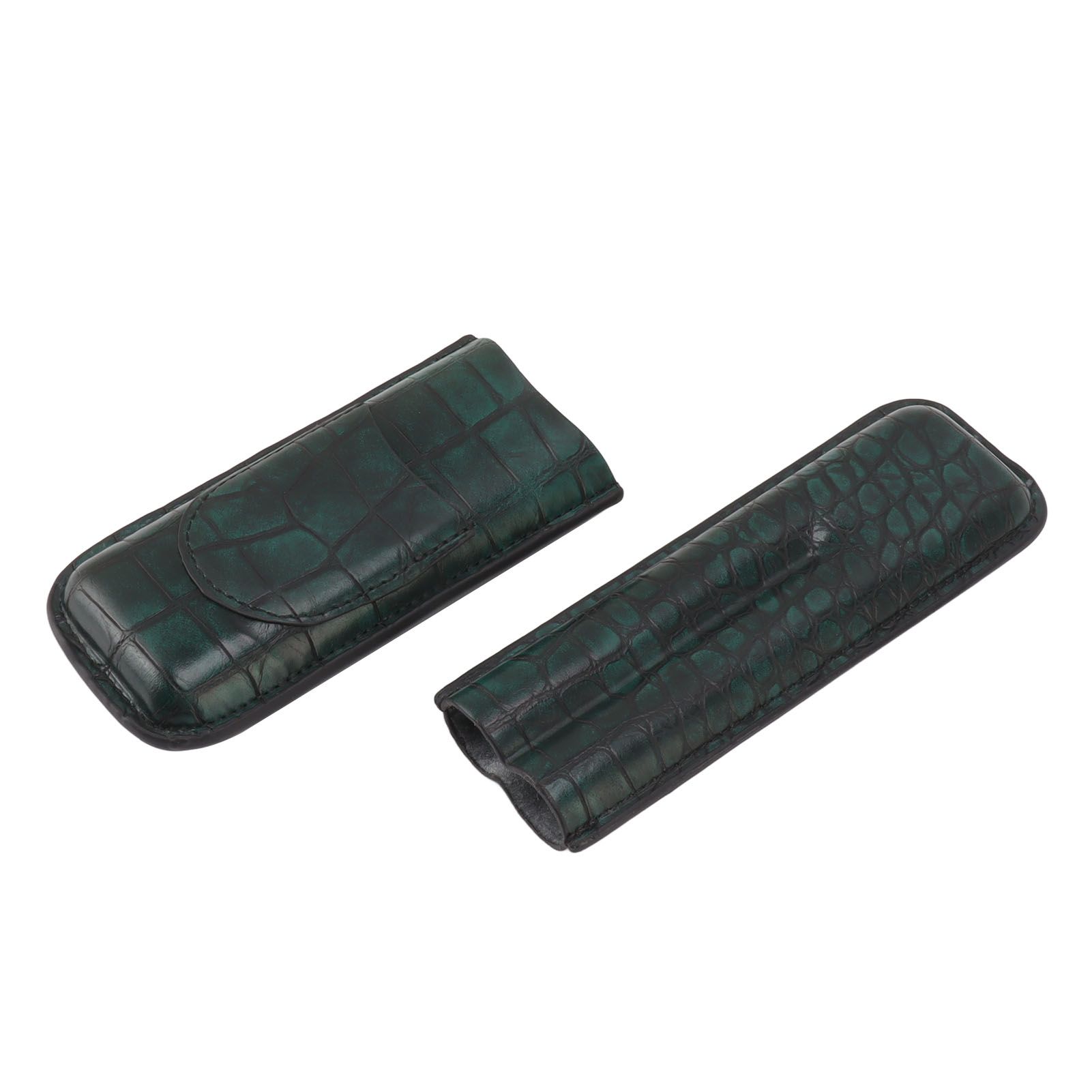 2 Finger Cigar Case Waterproof Portable Artificial Leather Cigar Case Box for view 5