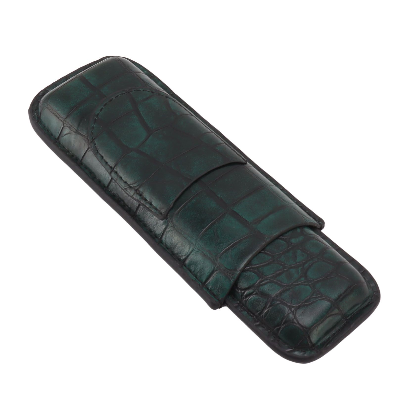 2 Finger Cigar Case Waterproof Portable Artificial Leather Cigar Case Box for view 6
