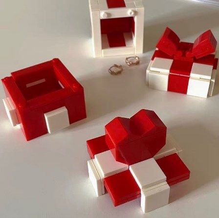 Ring Box Heart Shape Assembling Blocks Ring Gift Box for Engagement Birthday view 5