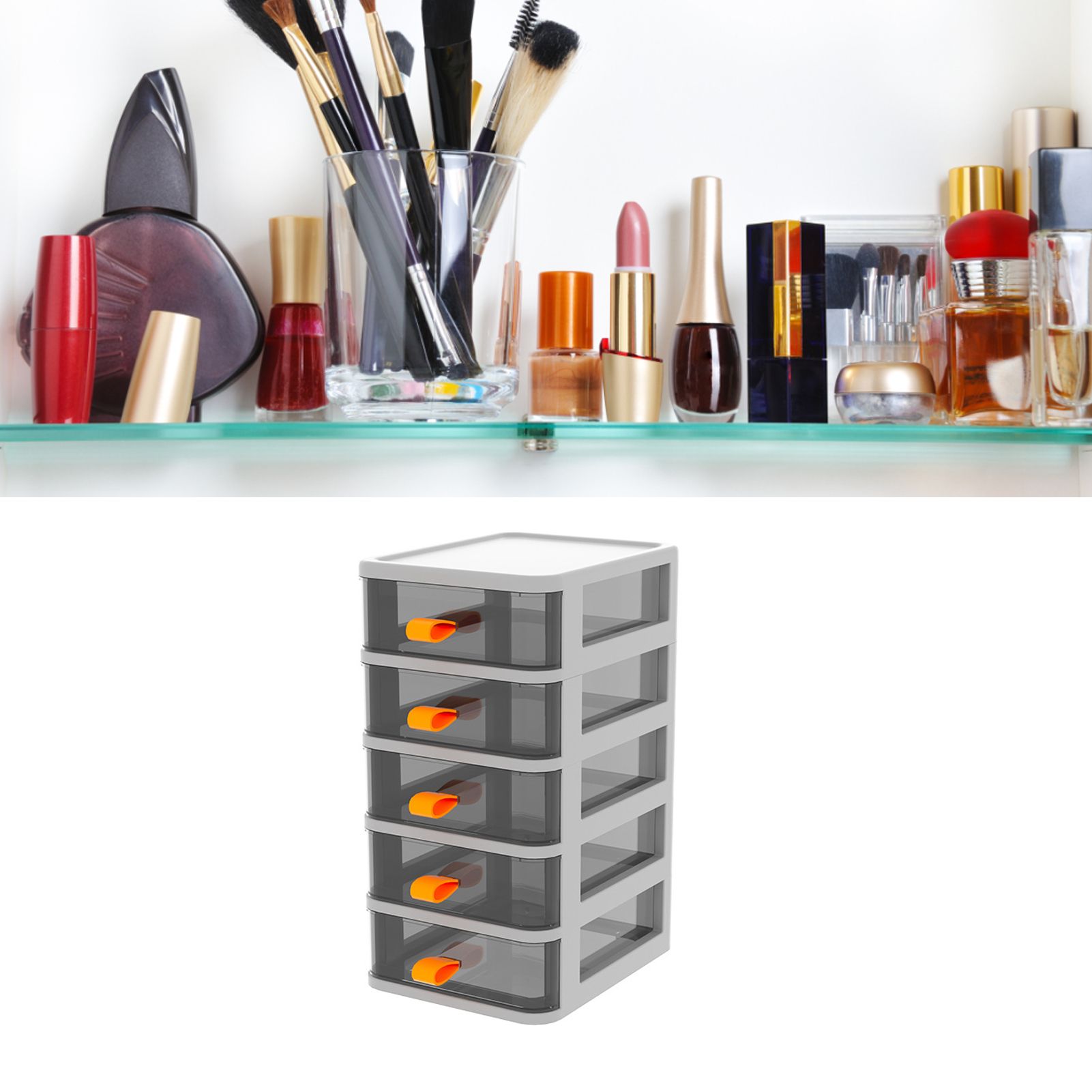 Drawer Type Desktop Storage Box Transparent Desktop Stationery Organizer with view 11