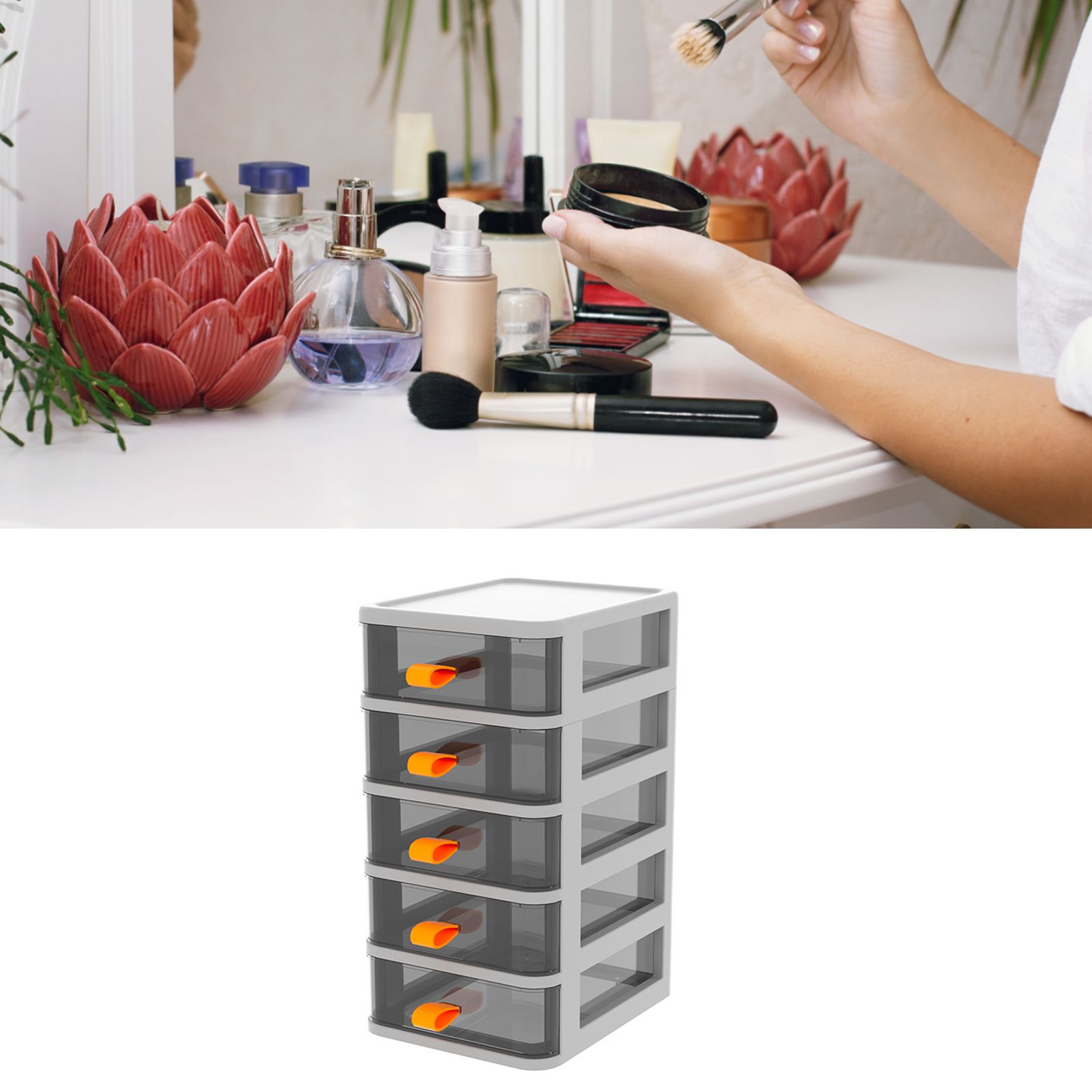 Drawer Type Desktop Storage Box Transparent Desktop Stationery Organizer with view 12