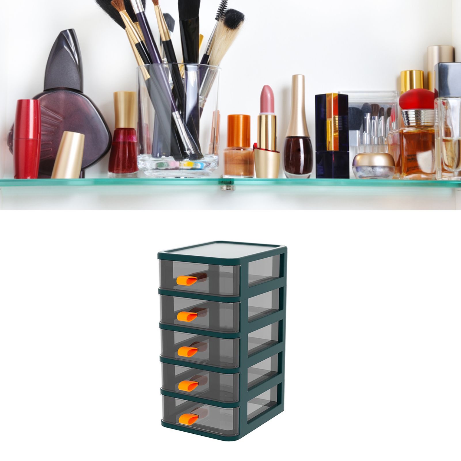 Drawer Type Desktop Storage Box Transparent Desktop Stationery Organizer with view 11