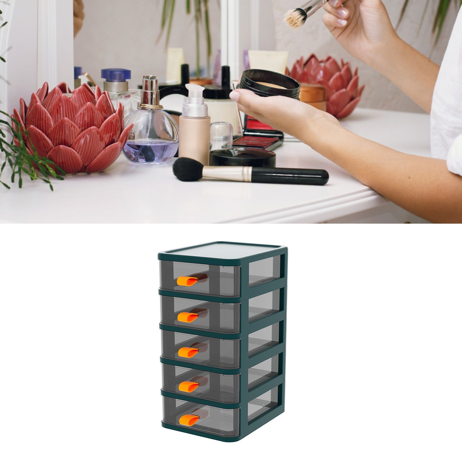 Drawer Type Desktop Storage Box Transparent Desktop Stationery Organizer with view 12