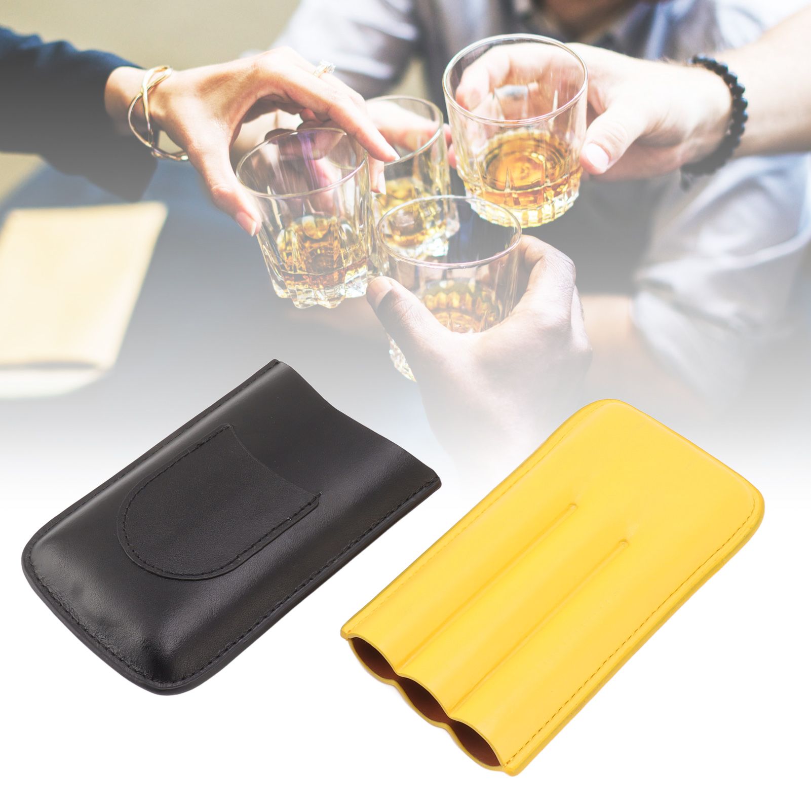 Cigars Leather Cigar Case Portable Cigar Holder Lightweight 3 Holder Cigar view 12