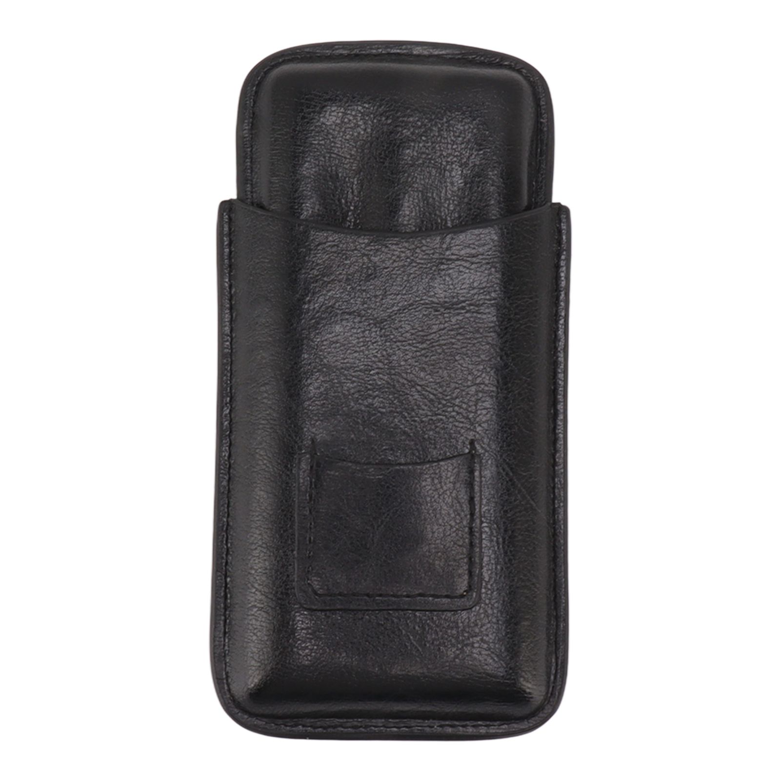 Leather Cigar Case Portable 3 Finger Cigar Humidor Carrying Case with Cutter