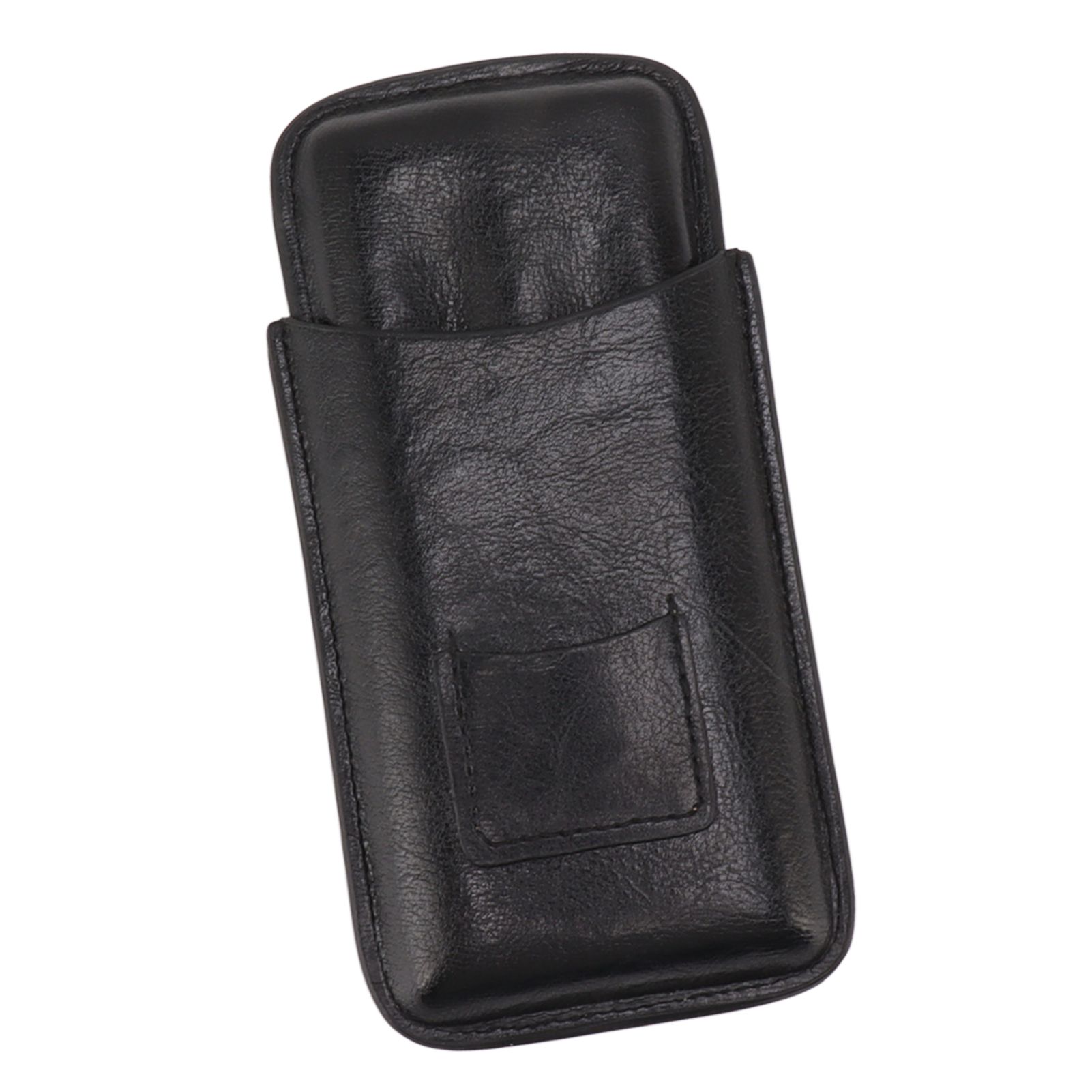 Leather Cigar Case Portable 3 Finger Cigar Humidor Carrying Case with Cutter view 2
