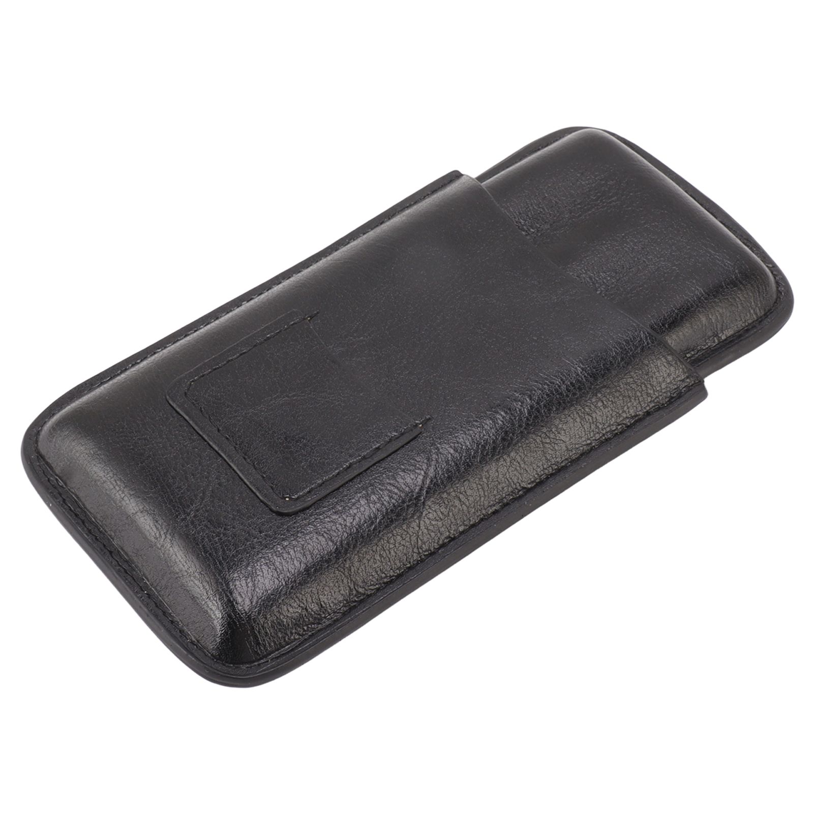 Leather Cigar Case Portable 3 Finger Cigar Humidor Carrying Case with Cutter view 8