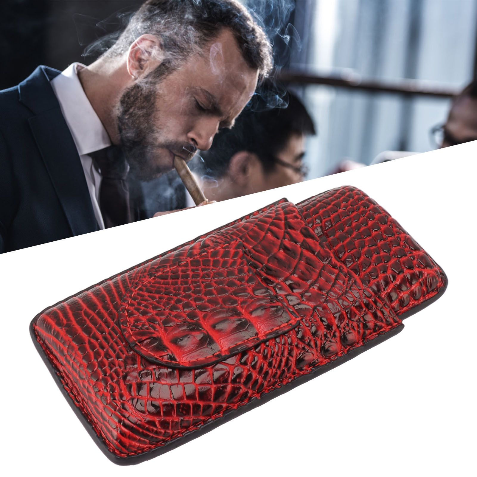 Travel Cigar Case Leather Soft Touch Fashion Appearance Portable Cigar Pouch view 12