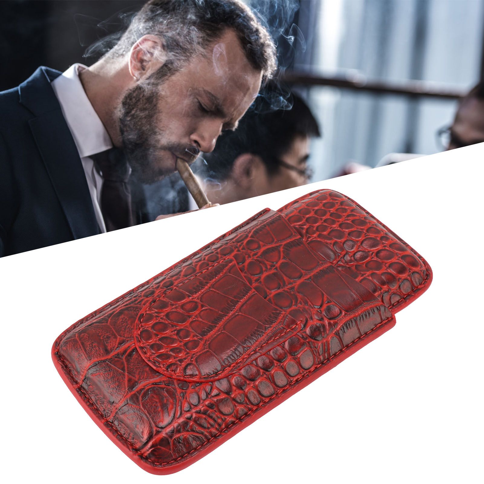 Travel Cigar Case Leather Soft Touch Fashion Appearance Portable Cigar Pouch view 12