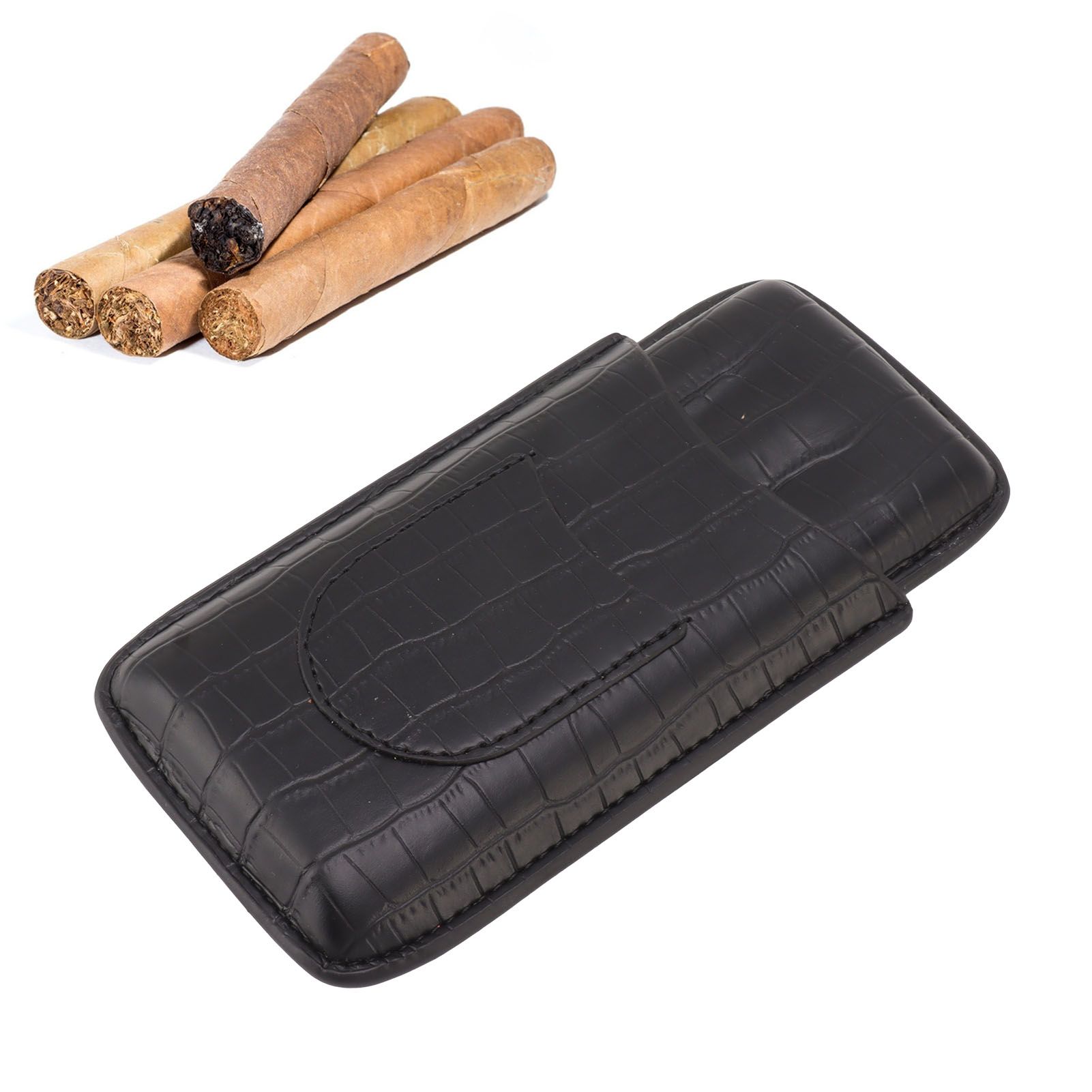 Cigar Holder Portable Tight Stitching Colorfast Lightweight 3 Finger Cigar view 11