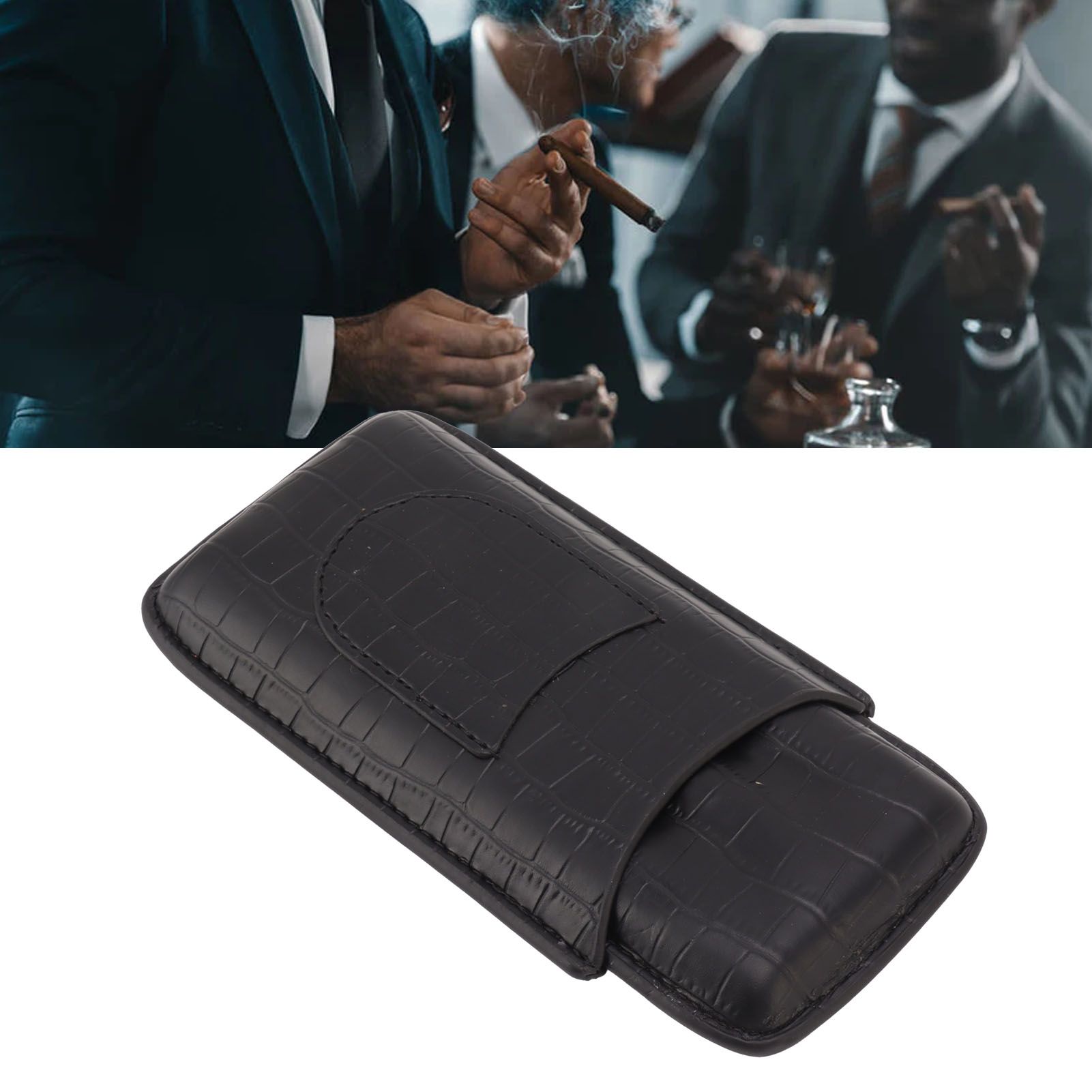Cigar Holder Portable Tight Stitching Colorfast Lightweight 3 Finger Cigar view 12