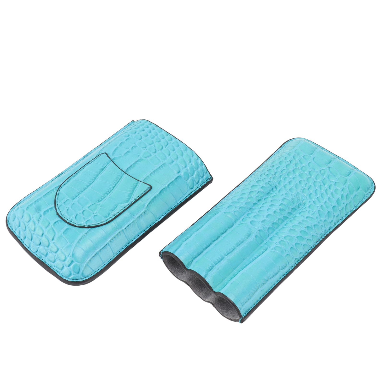 3 Finger Cigar Holder Frosted Finish Portable 3 Finger Leather Cigar Case for view 5