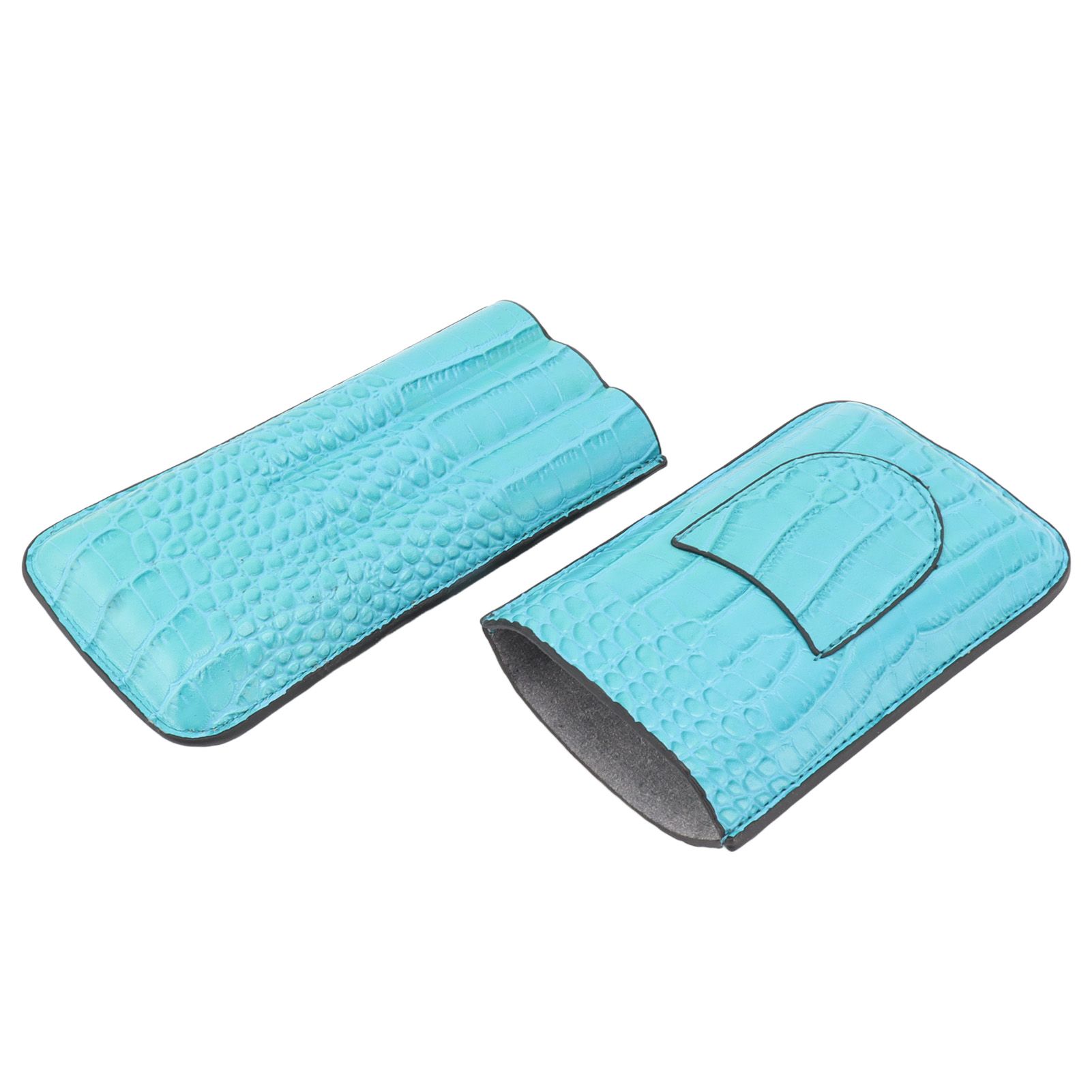 3 Finger Cigar Holder Frosted Finish Portable 3 Finger Leather Cigar Case for view 6