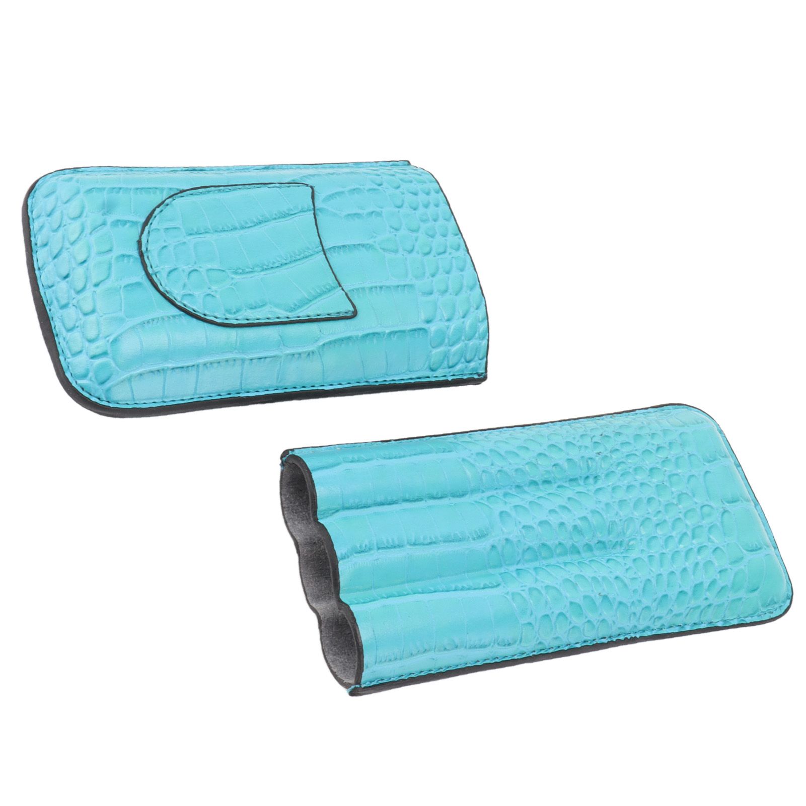 3 Finger Cigar Holder Frosted Finish Portable 3 Finger Leather Cigar Case for view 8
