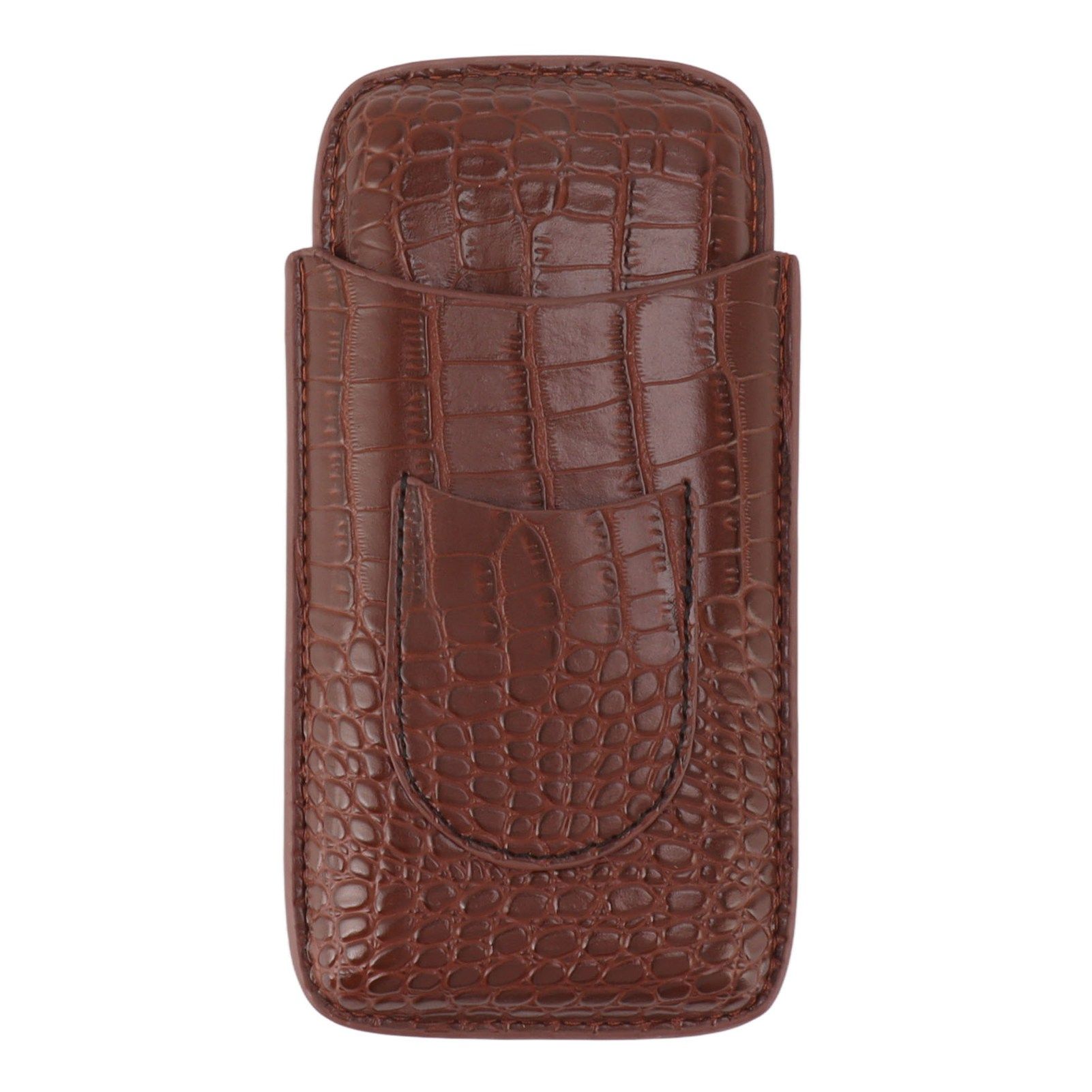 Cigar Holder Case Artificial Leather Portable Durable Elegant 3 Finger Cigar