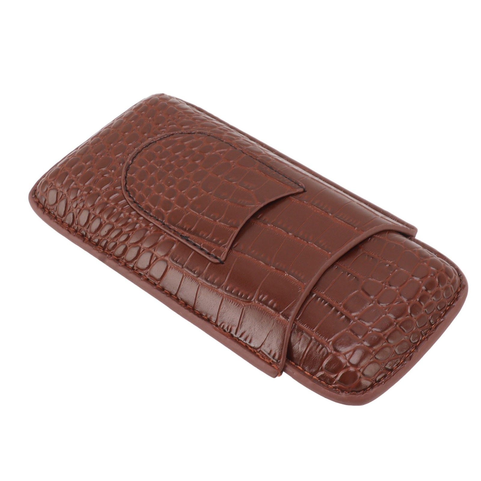 Cigar Holder Case Artificial Leather Portable Durable Elegant 3 Finger Cigar view 2