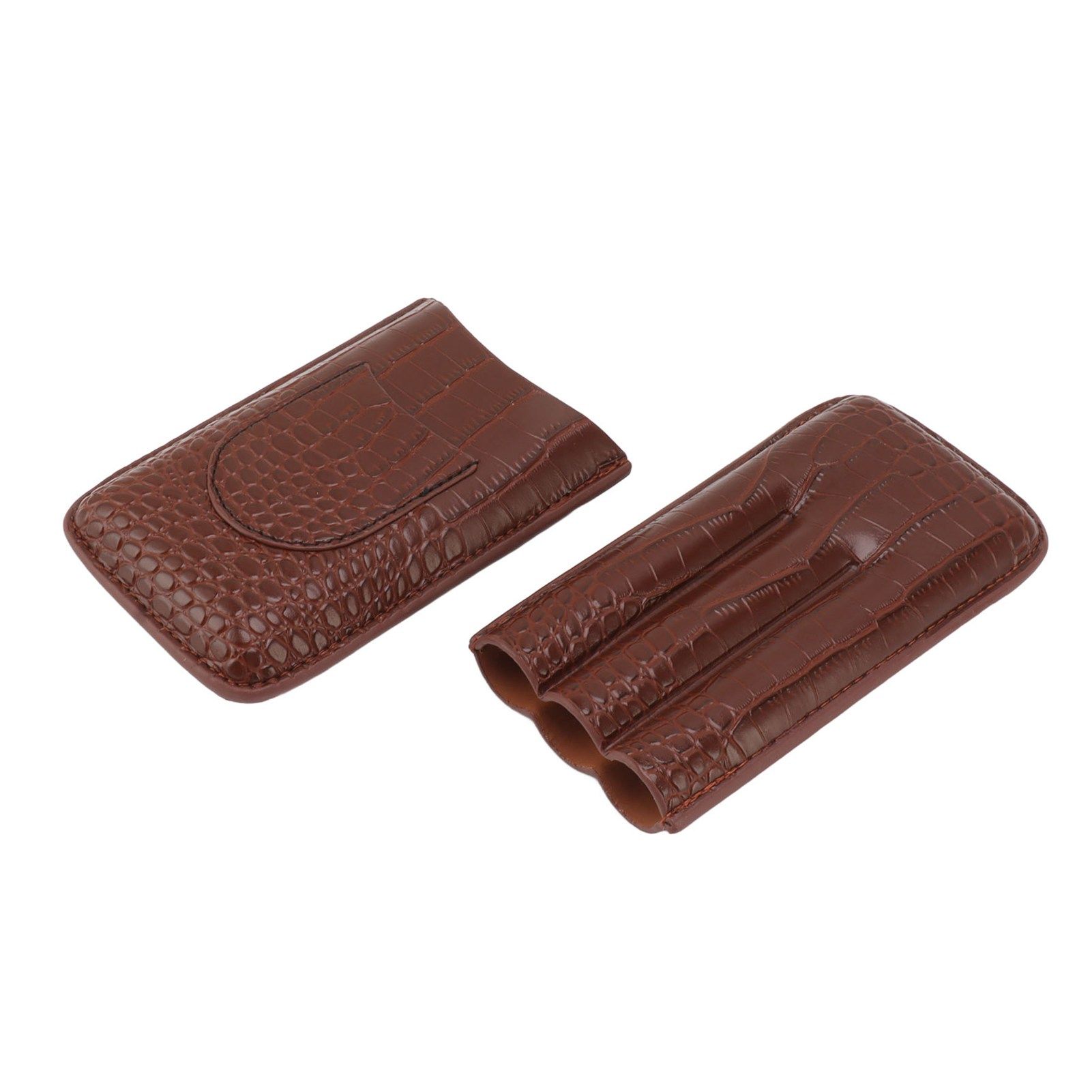 Cigar Holder Case Artificial Leather Portable Durable Elegant 3 Finger Cigar view 3