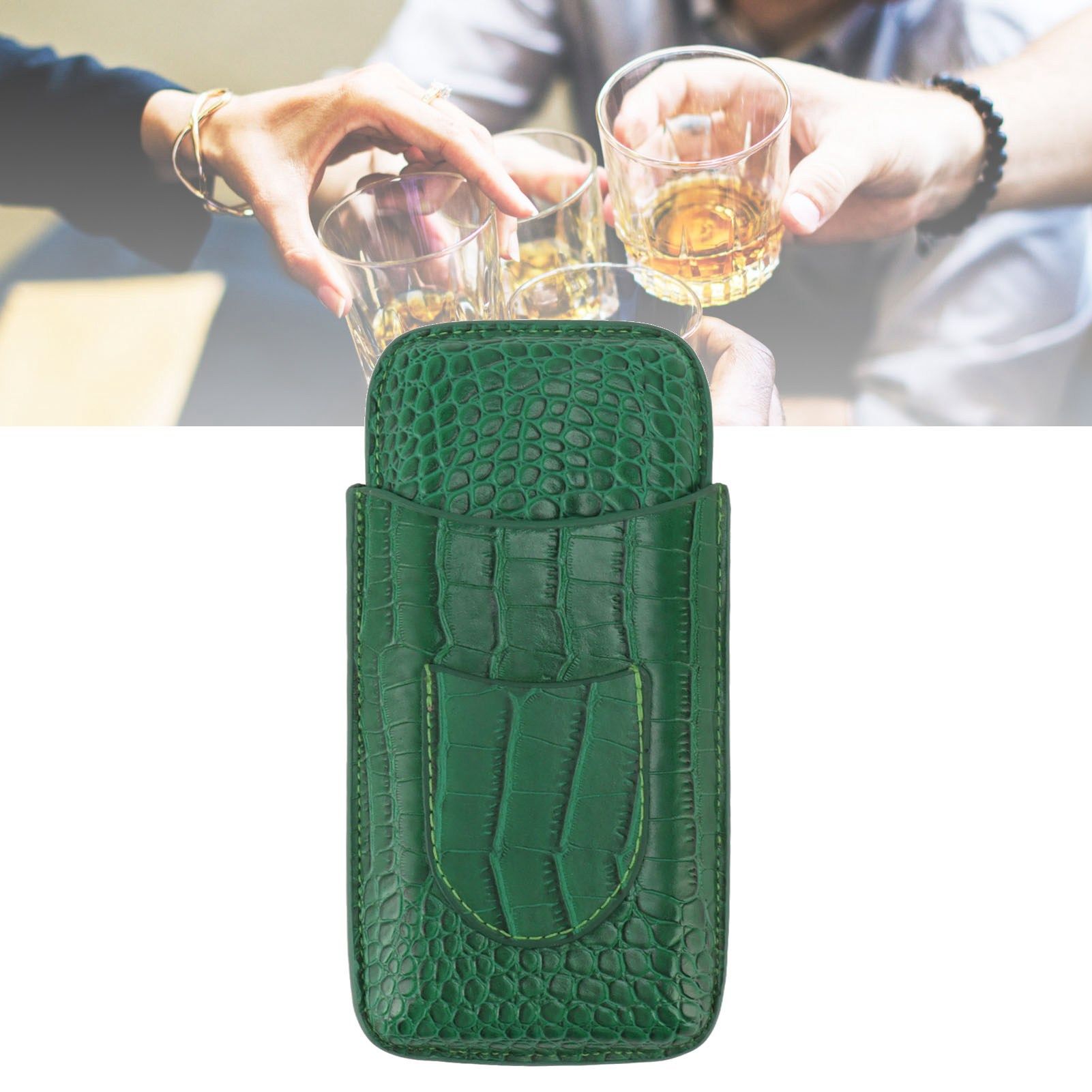 Cigar Holder Case Artificial Leather Portable Durable Elegant 3 Finger Cigar view 12